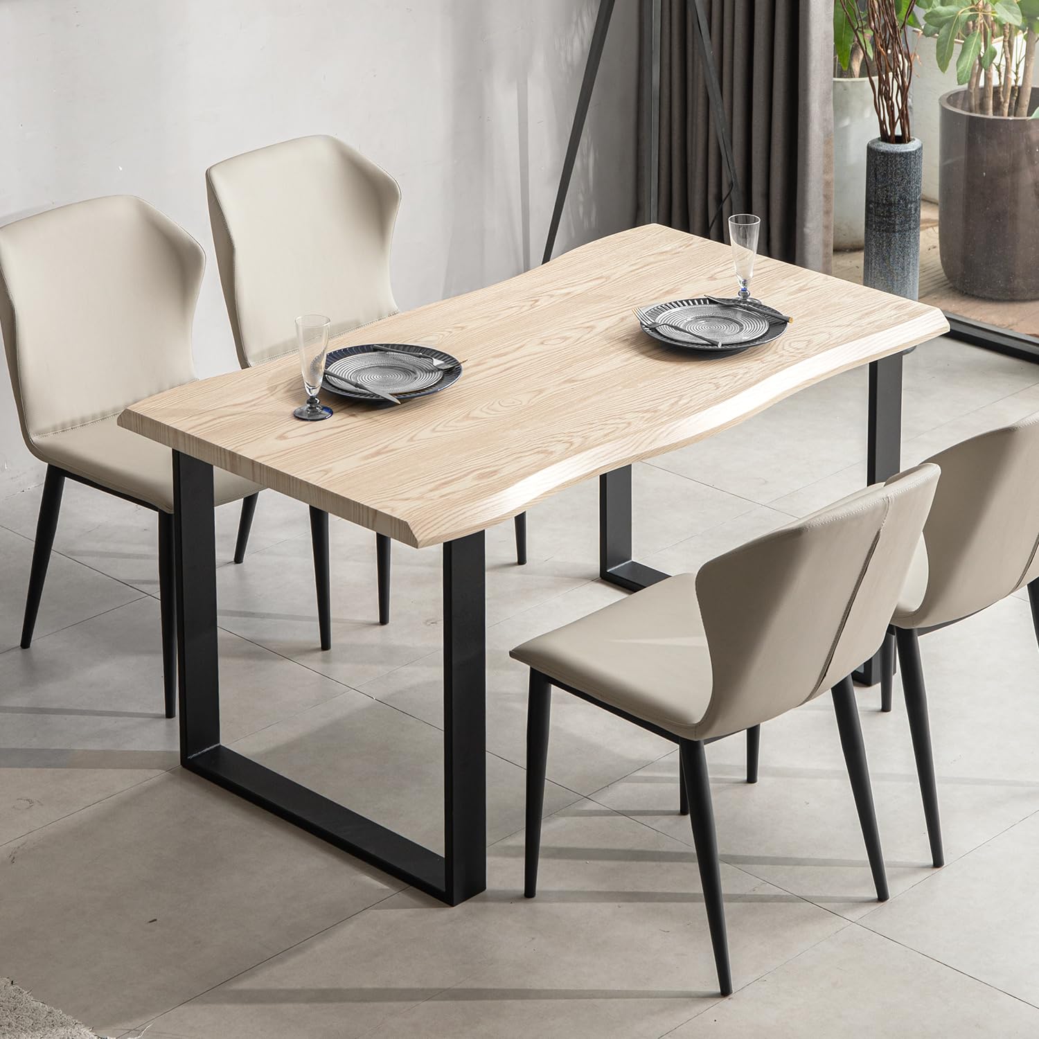 Amazon｜モダンデコ ダイニングテーブルセット 4人掛け 138×80cm