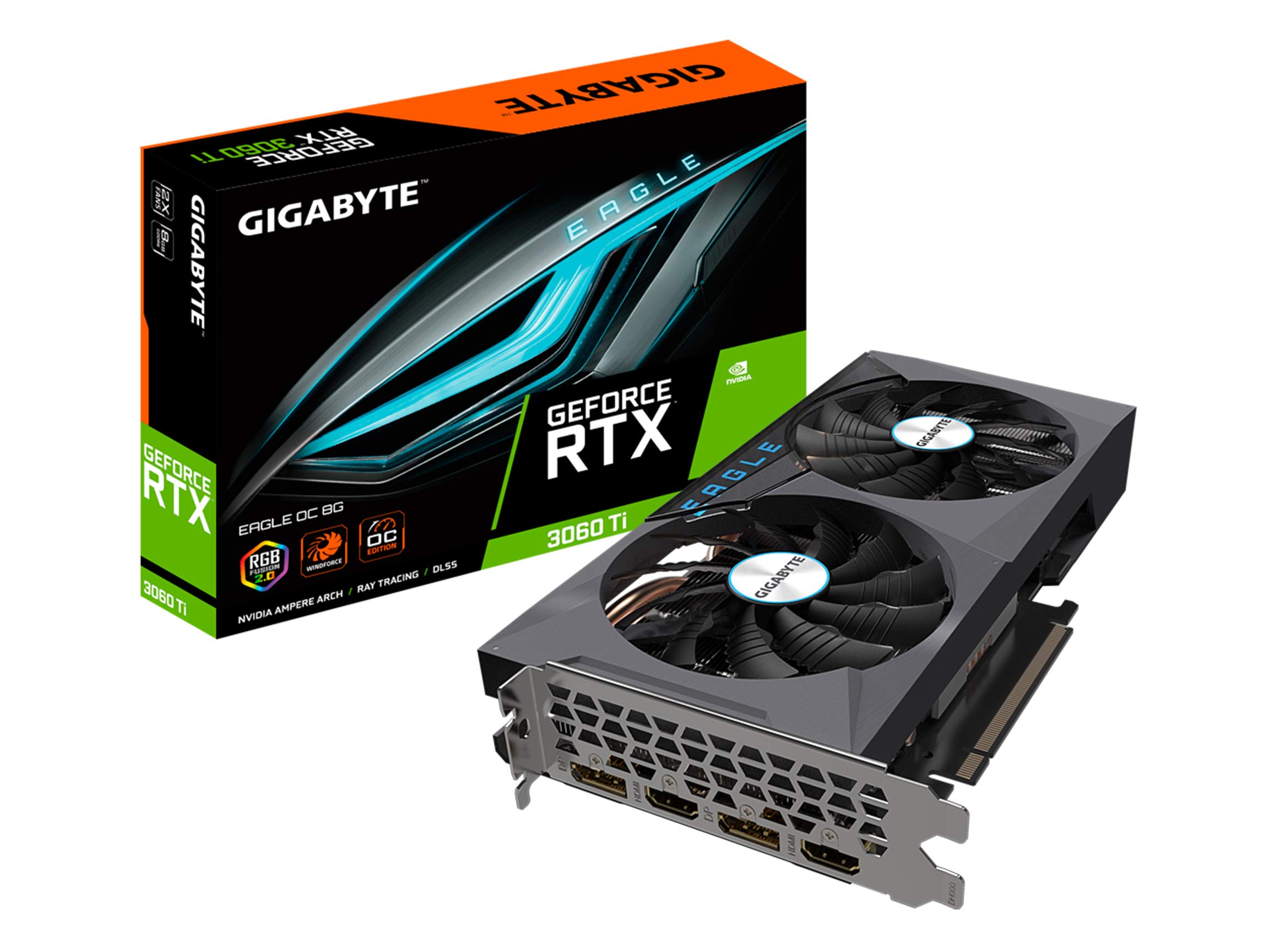 Gigabyte GeForce RTX 3060 Ti Eagle OC 8G Graphics Card, 2X