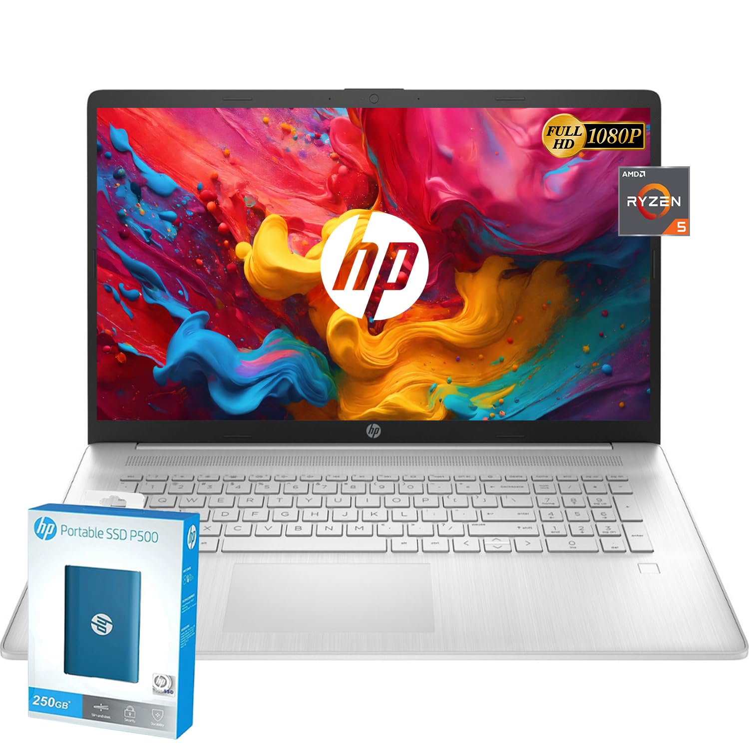 Amazon.com: HP 2024 New 17 inch Laptop, AMD Ryzen 5 5500U 6-Cores