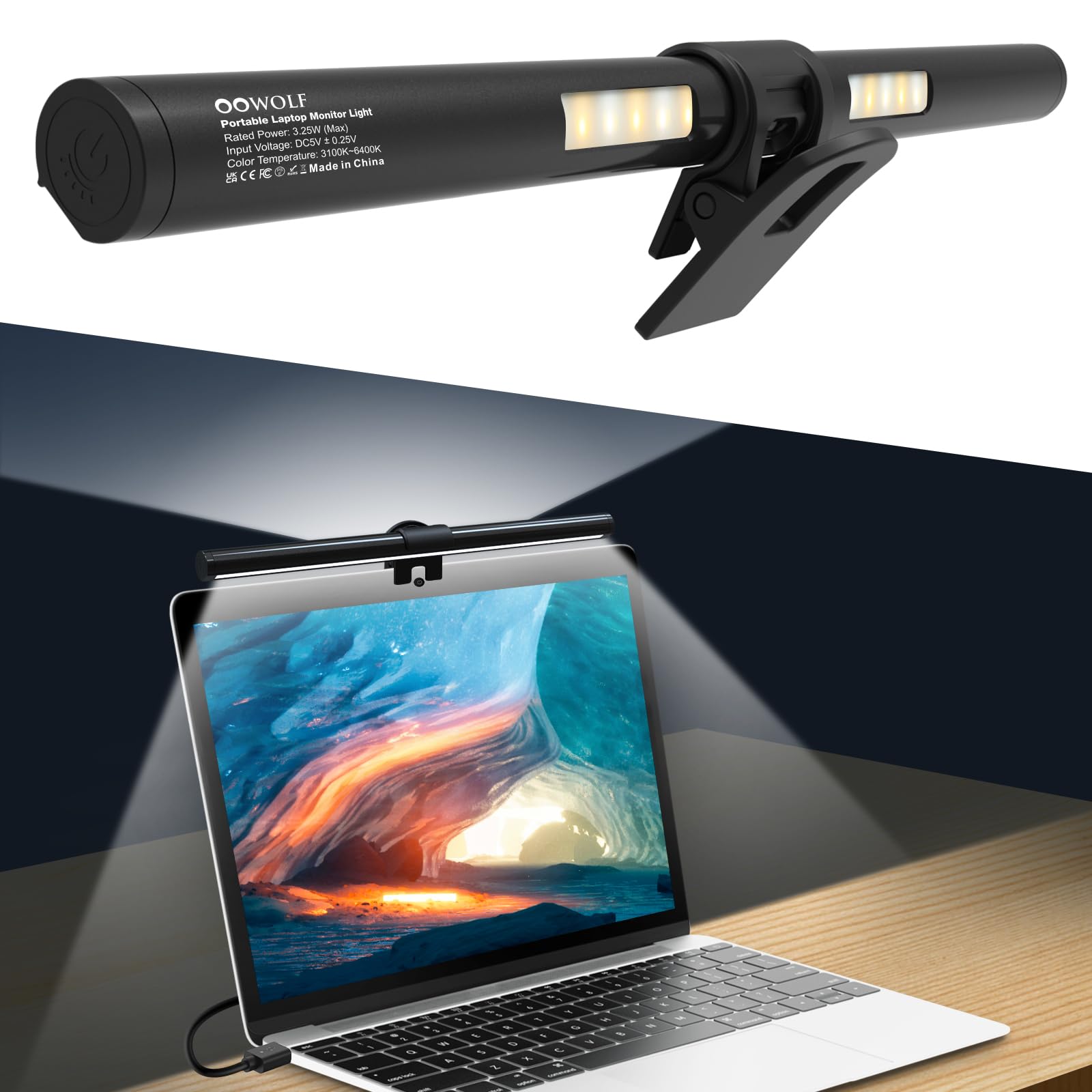 Amazon.co.jp: OOWOLF モニターライト 33cm バーライト ノートパソコン