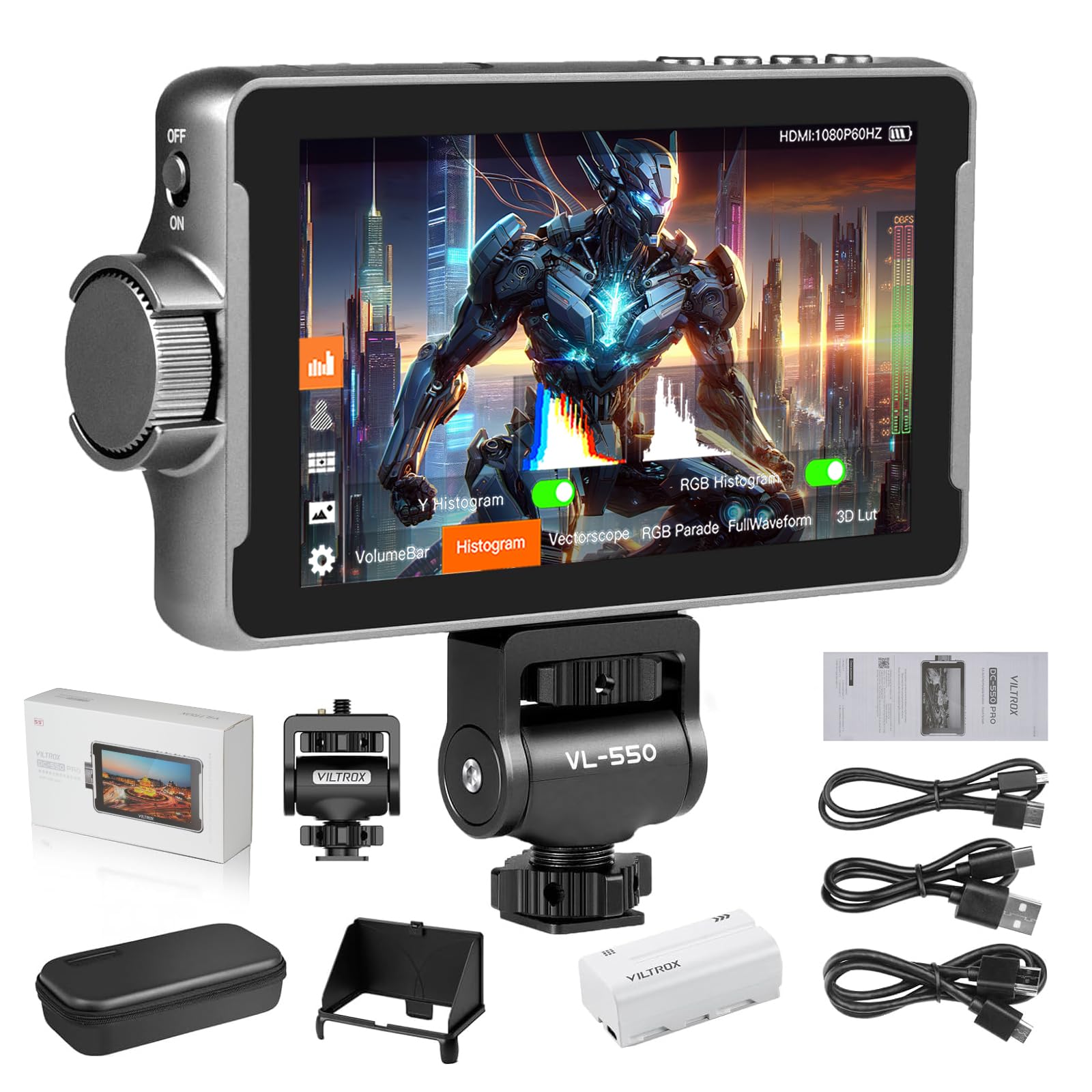 Amazon | VILTROX DC-550PRO 5.5インチ カメラビデオ モニター タッチ