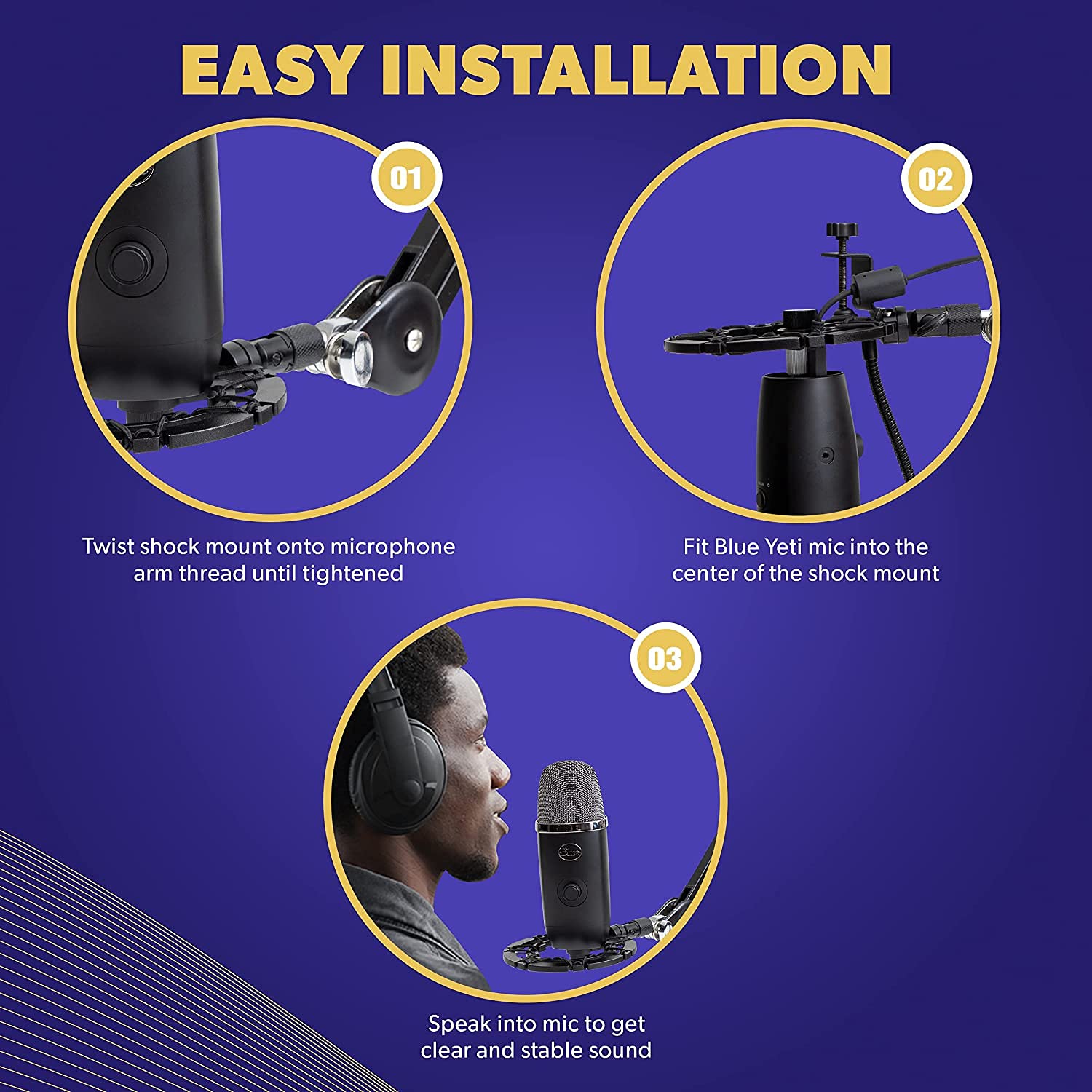 Amazon | Auphonix Blue Yetiマイク Snowballのショックマウント