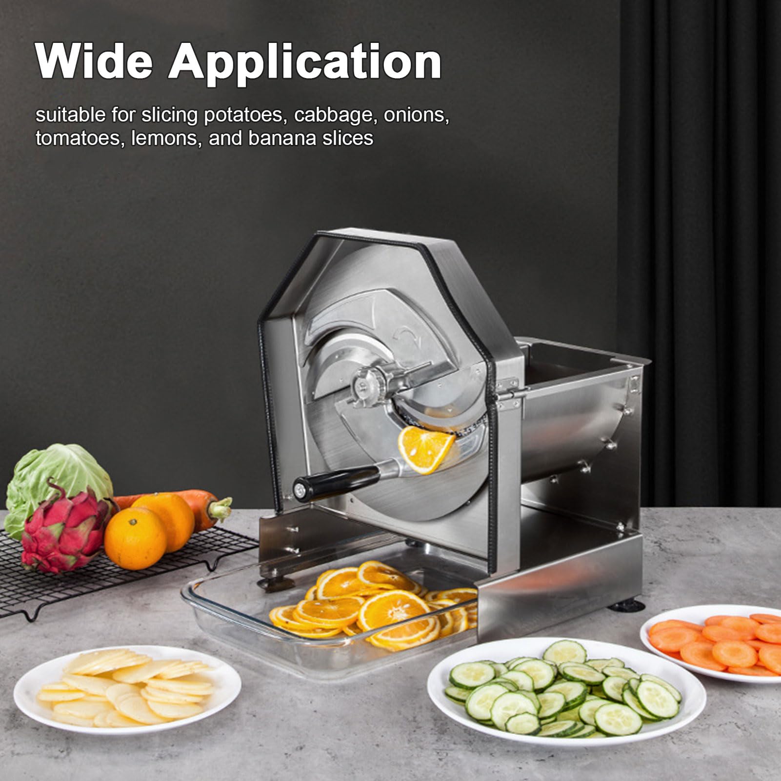 Amazon｜業務用手動スライサー、厚さ0.1-10mm調節可能なステンレス製