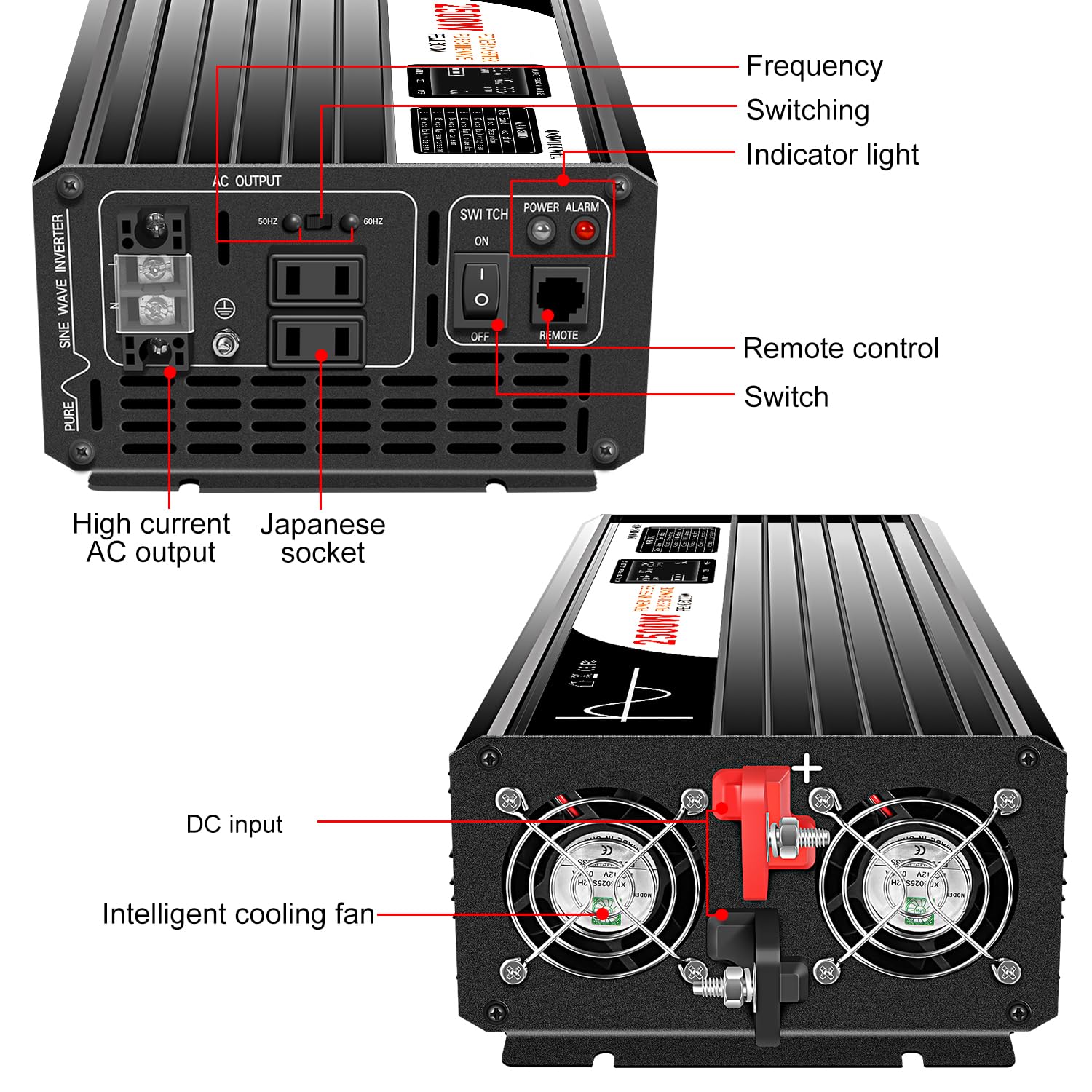 Amazon.co.jp: Xijia純正弦波 インバーター2500W DC 24VをAC 100V 変換