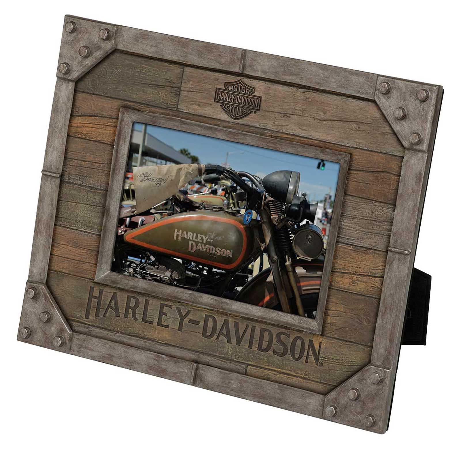Amazon.com - Harley-Davidson Industrial Faux Metal & Wood Picture