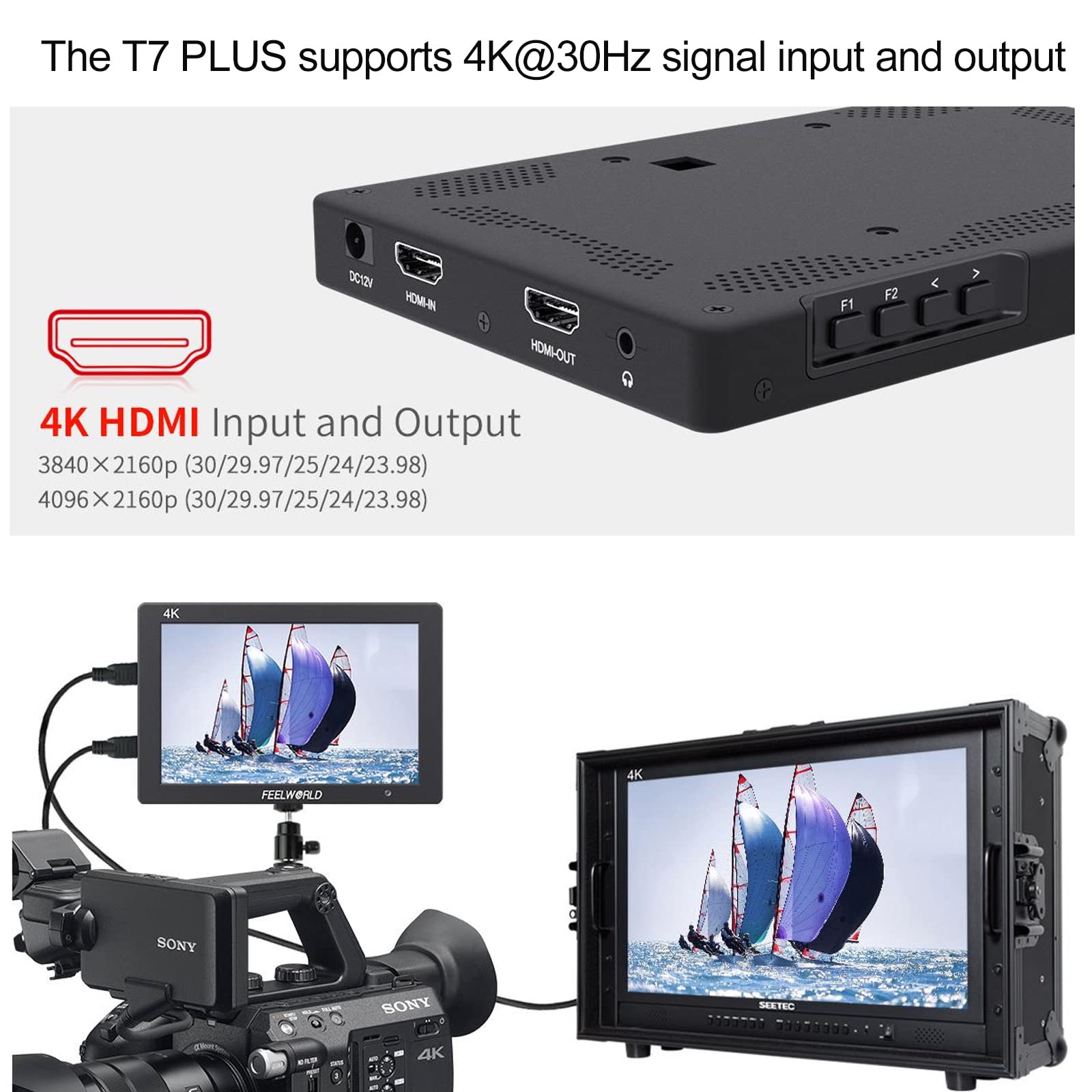 Amazon | FEELWORLD T7 PLUS 7インチ 4K HDMI入出力 3D LUT 写真・動画