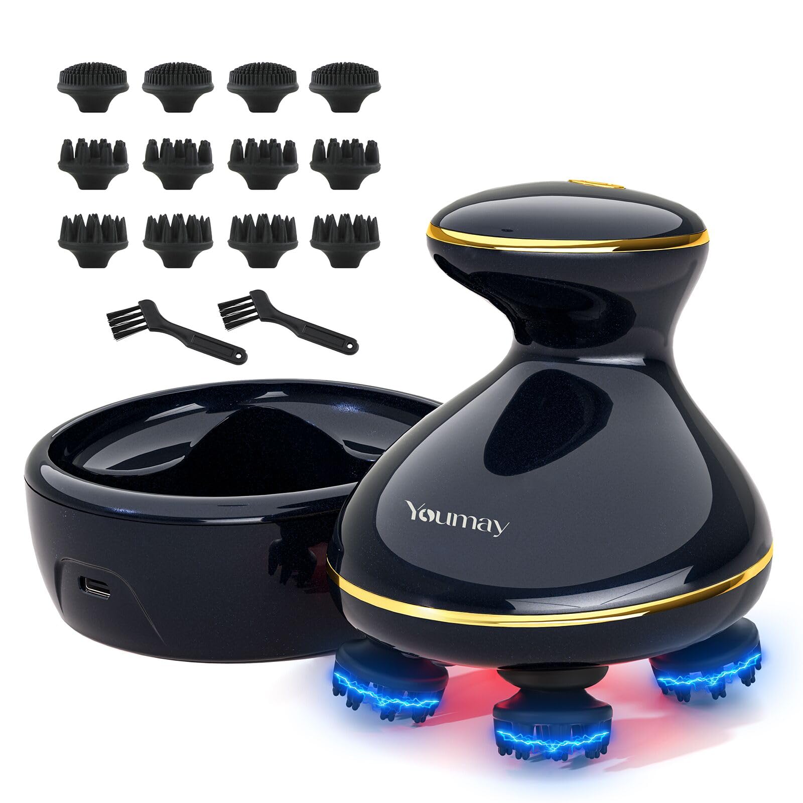 Amazon | Youmay ヘッドスパ EMS 電動頭皮ブラシ 電気針 赤色LED機能