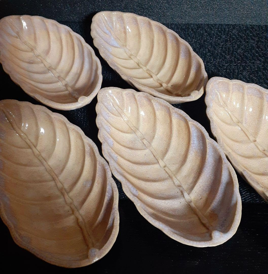 Amazon.co.jp: 萩焼九代三輪休雪三輪雪堂造 木の葉 向付 深皿 茶道具