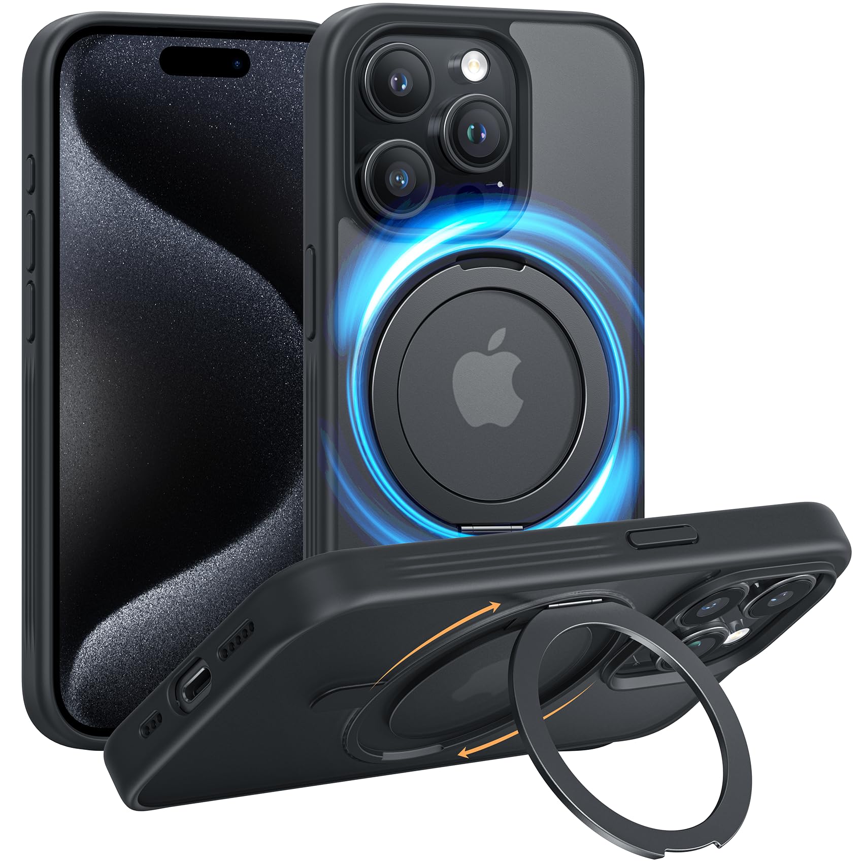 Amazon.co.jp: NIMASO iPhone 15 Pro 用 ケース 縦横両対応 360°回転