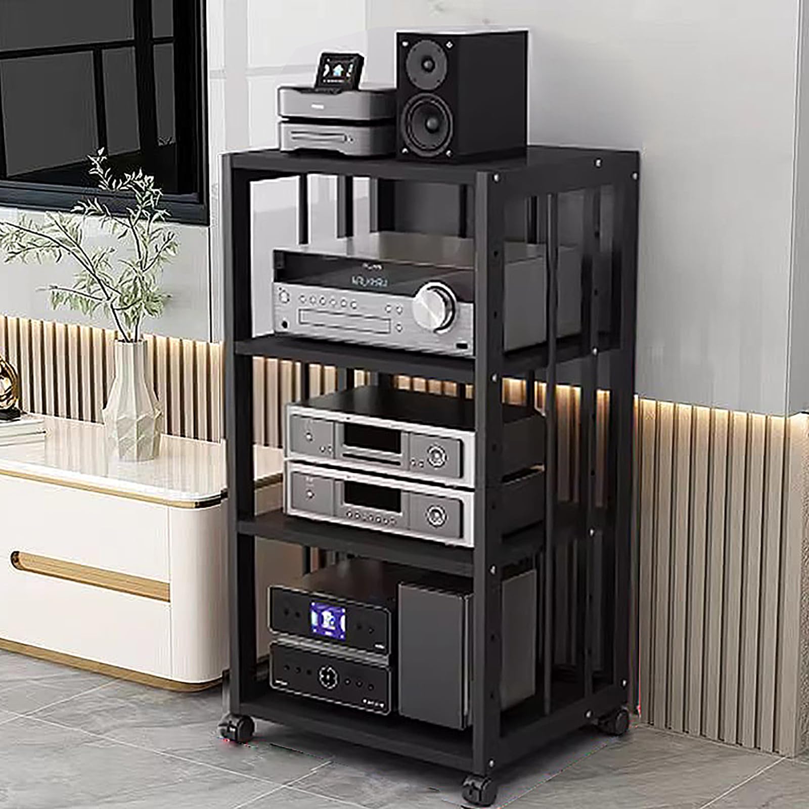 Amazon.co.jp: FZYUAN オーディオラック 収納棚 ラック オープン