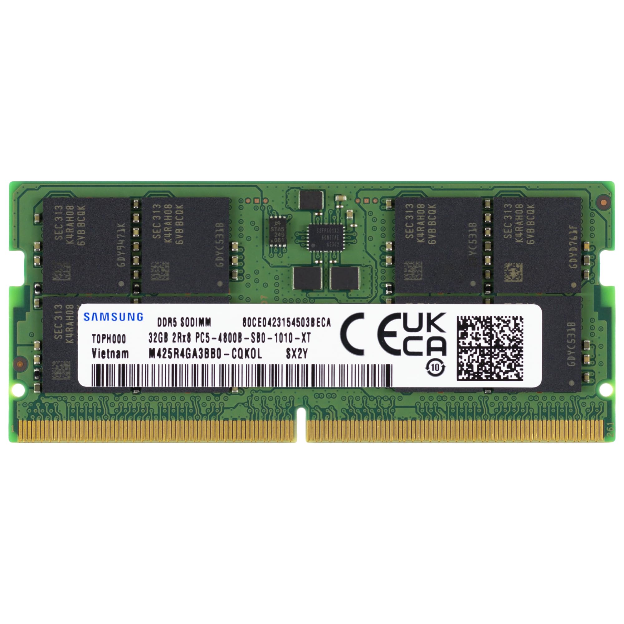 Samsung 32GB DDR5 4800MHz PC5-38400 CL40 SODIMM 2Rx8 Dual Rank 1.1