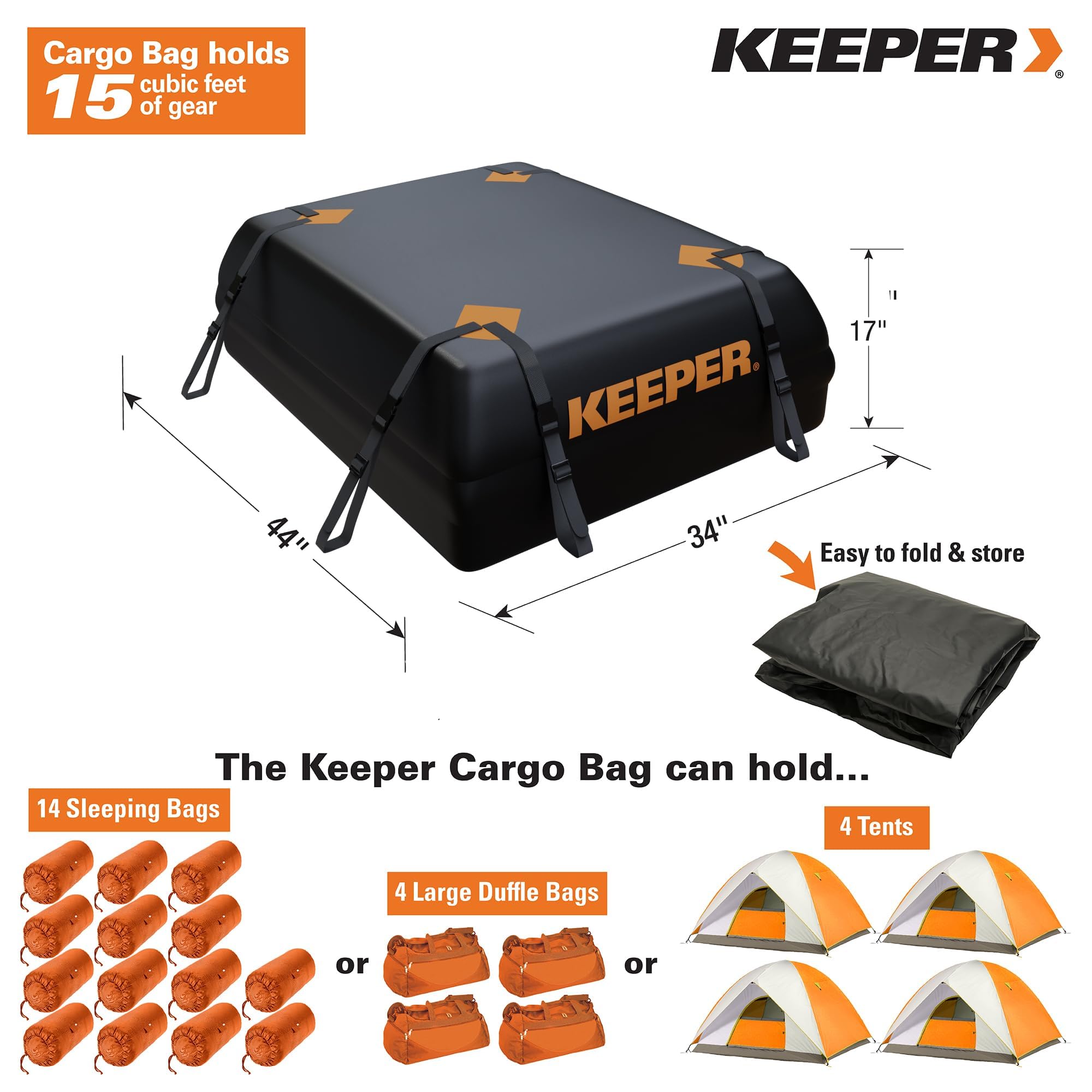 Amazon.co.jp: Keeper ルーフトップ 防水カーゴバッグ 07203-1 : 車