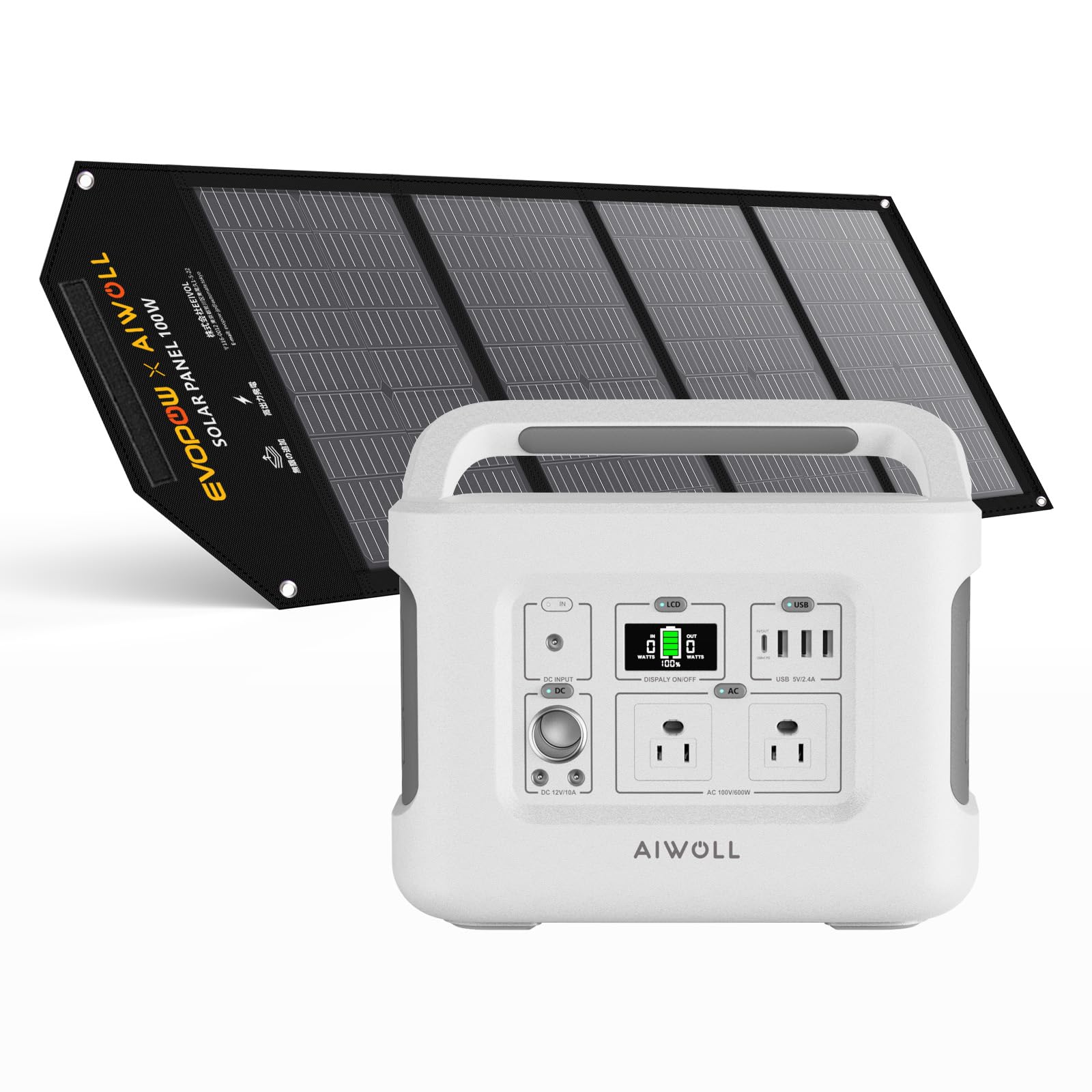 Amazon.co.jp: AIWOLL ポータブル電源 ソーラーパネルセット リン酸鉄
