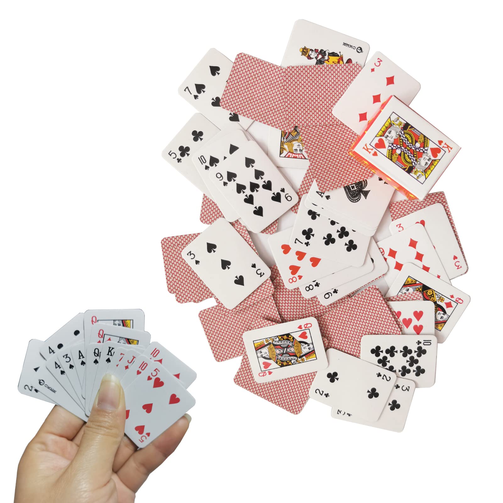 Amazon.co.jp: DY.2ten 54枚 ミニトランプ ミニチュア 3.2*4.2(cm) 2個