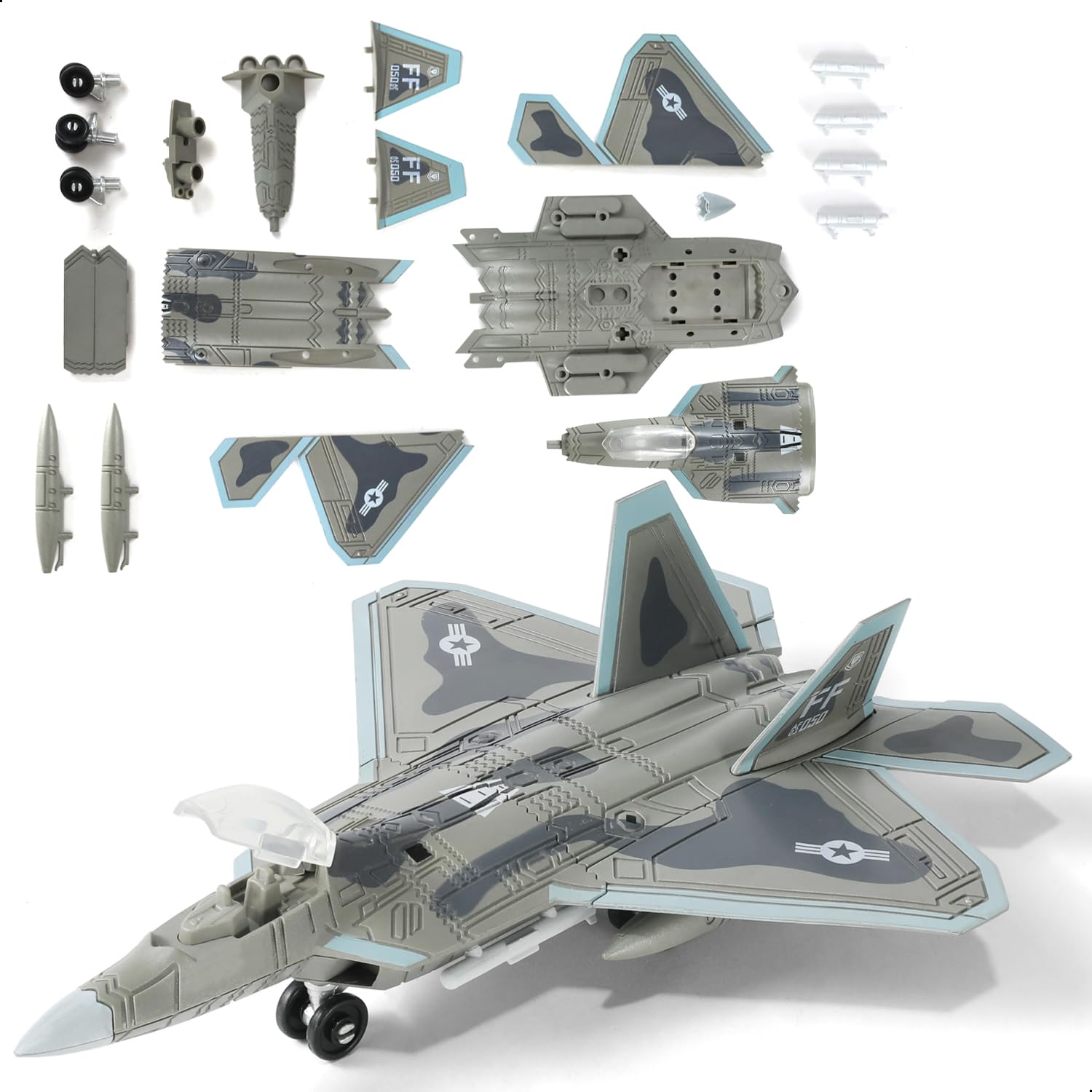 Amazon | SEBUNAS 1:72スケール F-22 ラプター戦闘機 クイックビルド