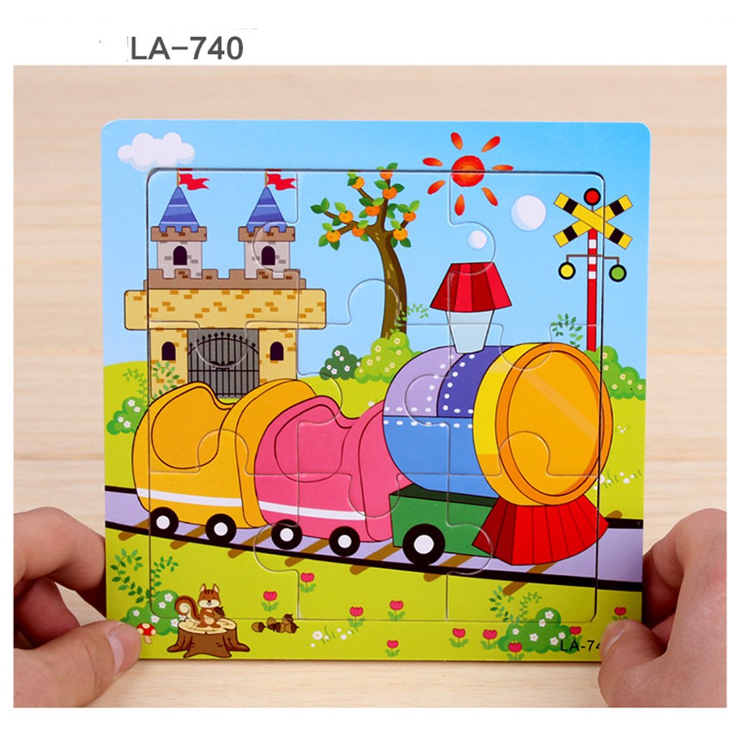 Amazon.co.jp: SIPLIV木製パズル9ピースジグソーパズル2歳～5歳子供用