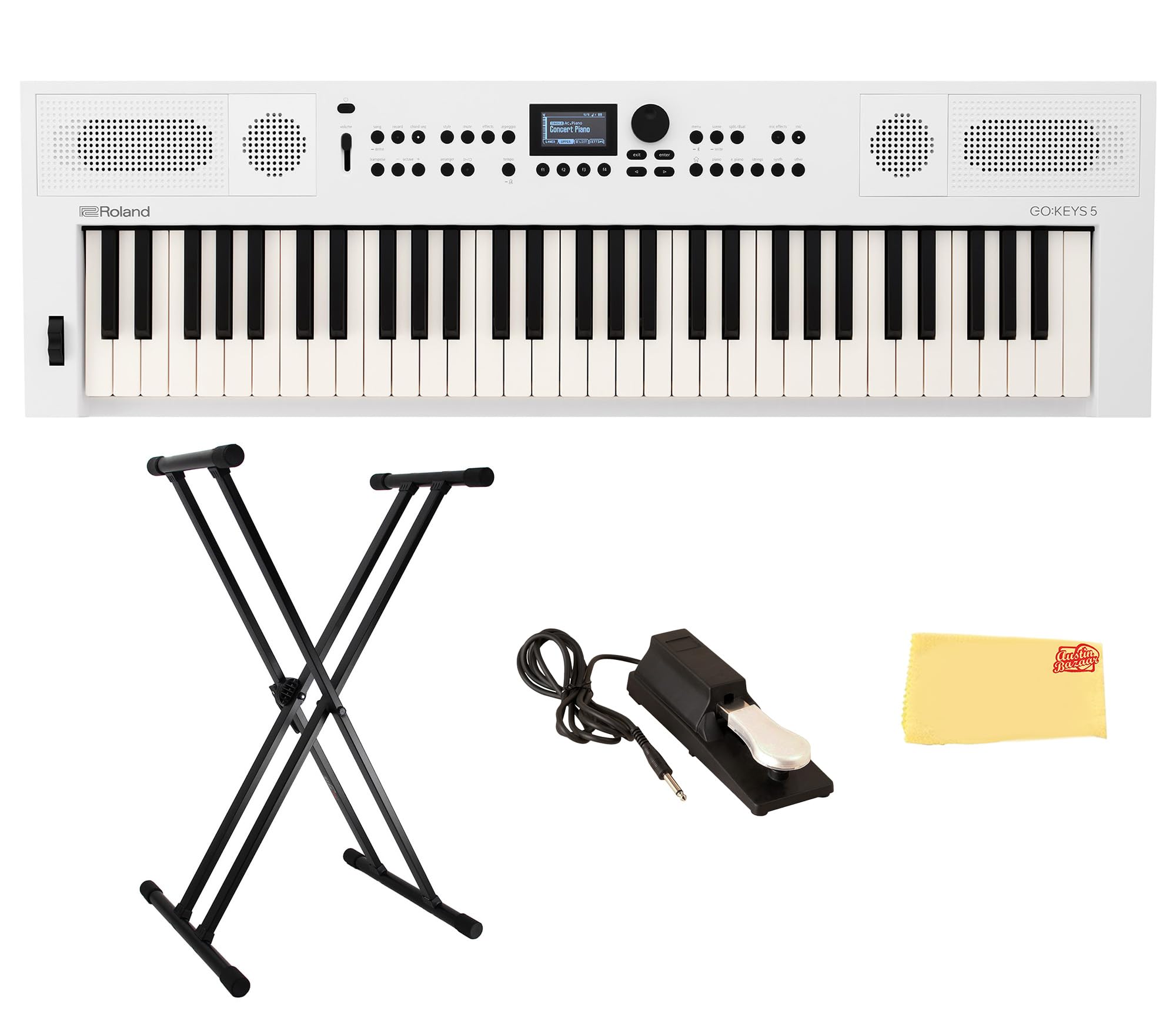 Amazon.com: Roland GO:KEYS 5 White Music Creation Keyboard Bundle