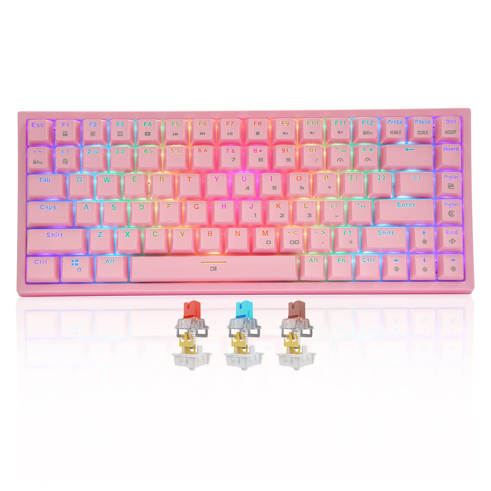 Amazon | CQ84メカニカル式ゲーミングキーボード 茶軸 赤軸 青軸キー