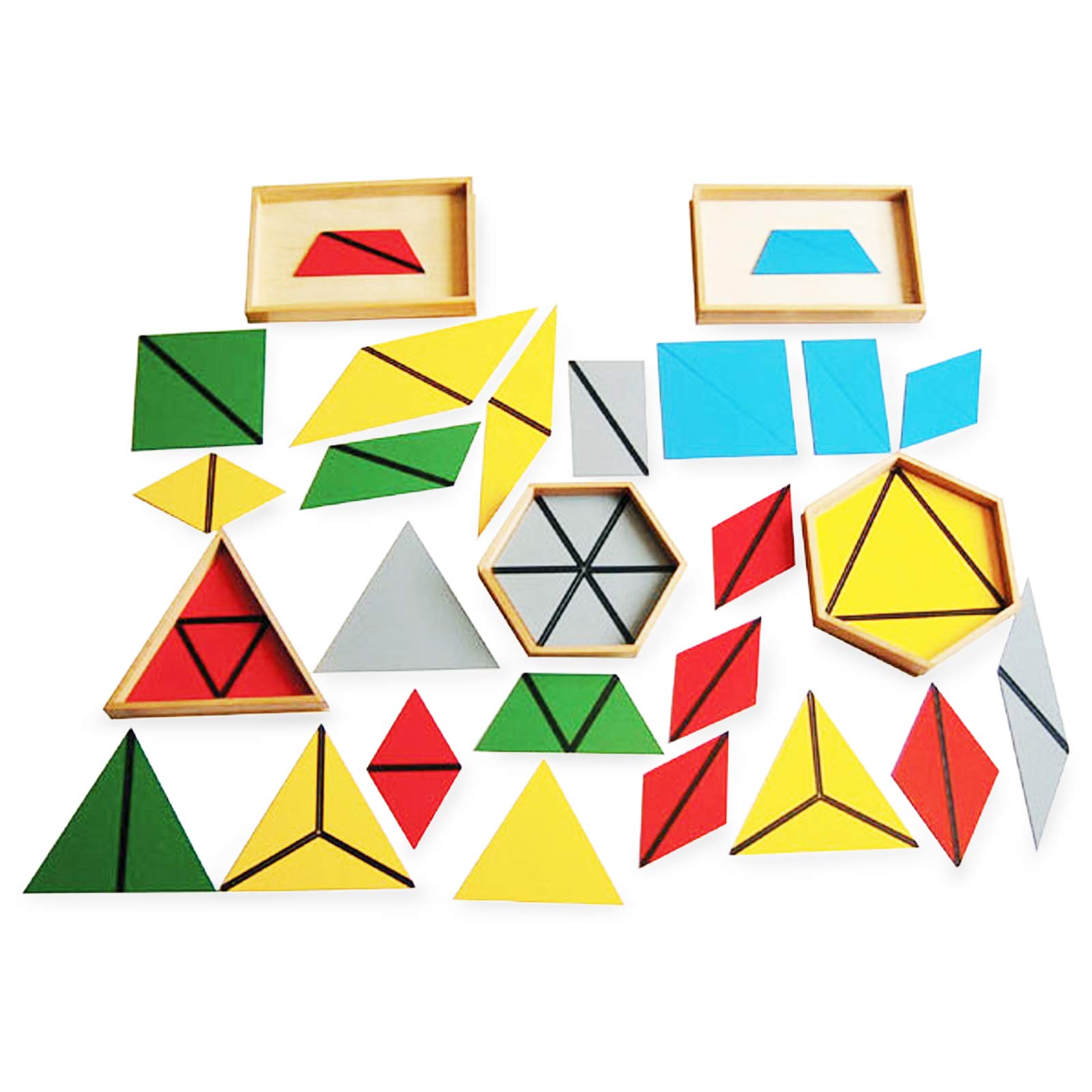 Amazon | 【MONTE Kids】モンテッソーリ教具 - 構成三角形 5箱セット