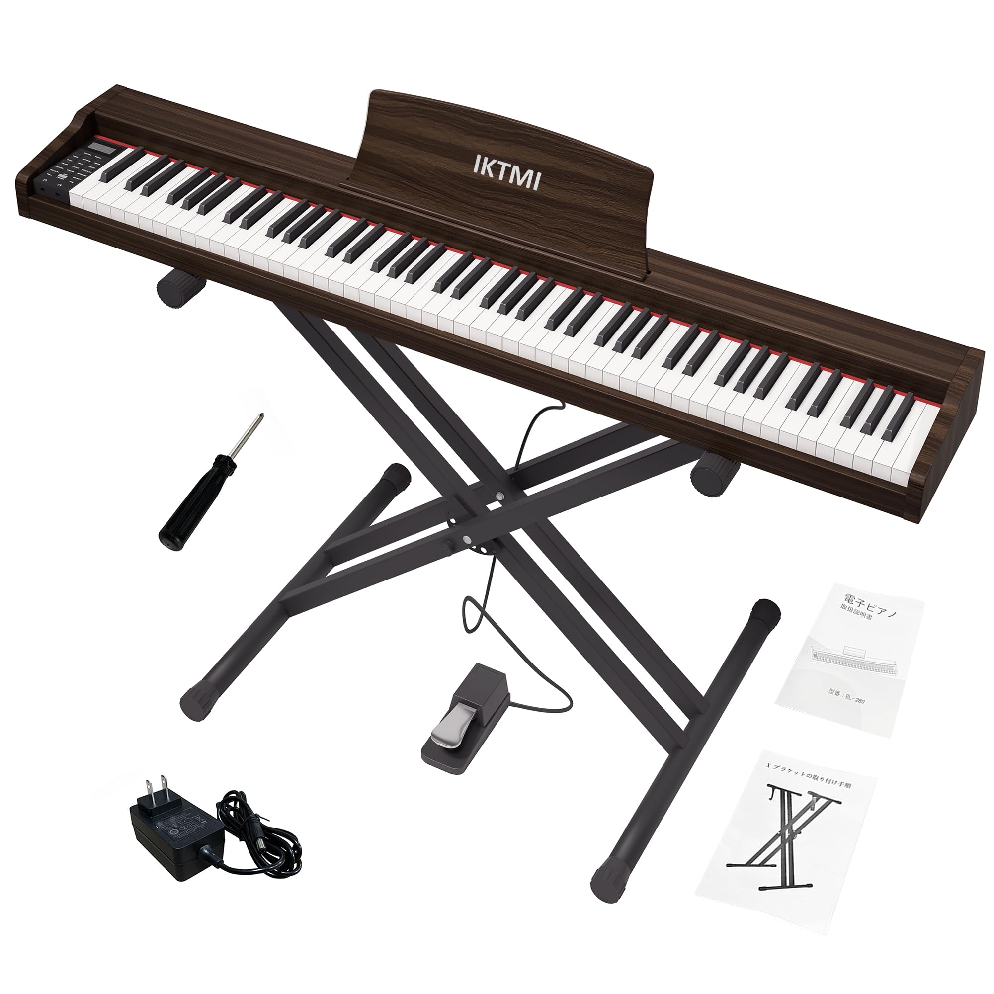 Amazon.co.jp: IKTMI 電子ピアノ 88鍵盤 木製 88鍵 電子ピアノスタンド