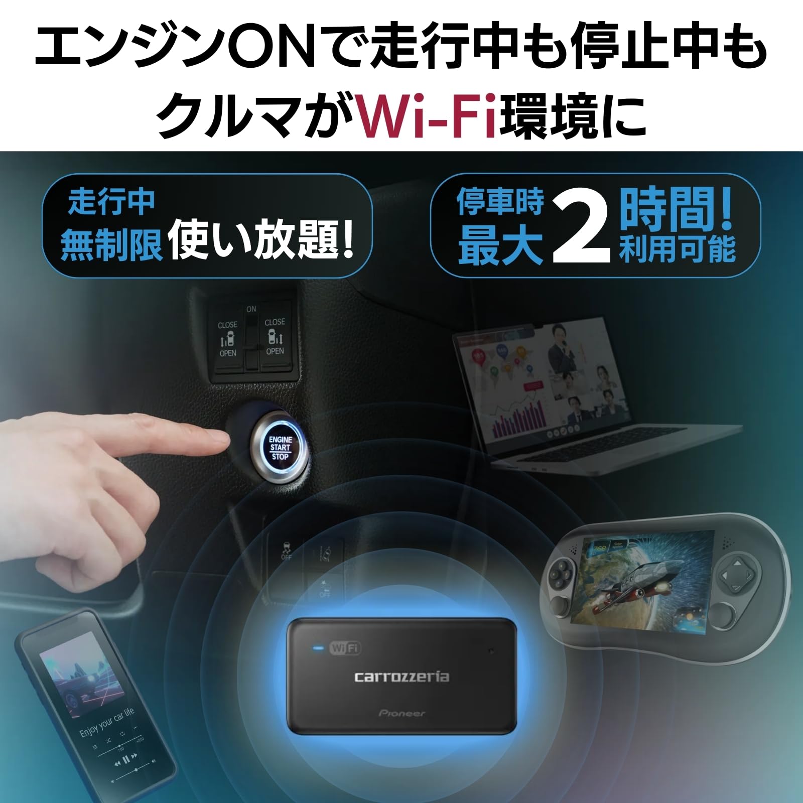 Amazon | Pioneer 車載用Wi-Fiルーター DCT-WR200D 容量無制限 定額