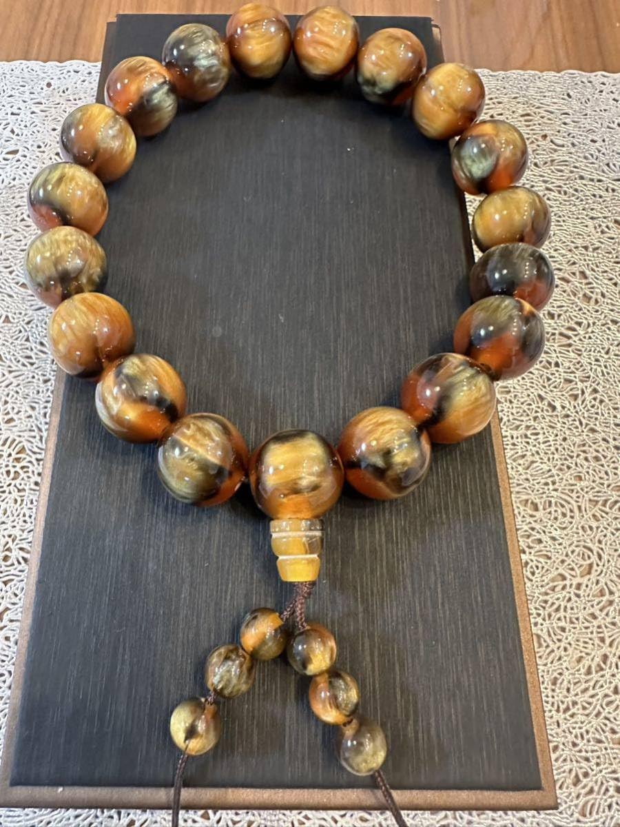 Amazon.co.jp: H-005 珊瑚 金糸海柳 念珠数珠 金運 開運 大玉2.0 男女