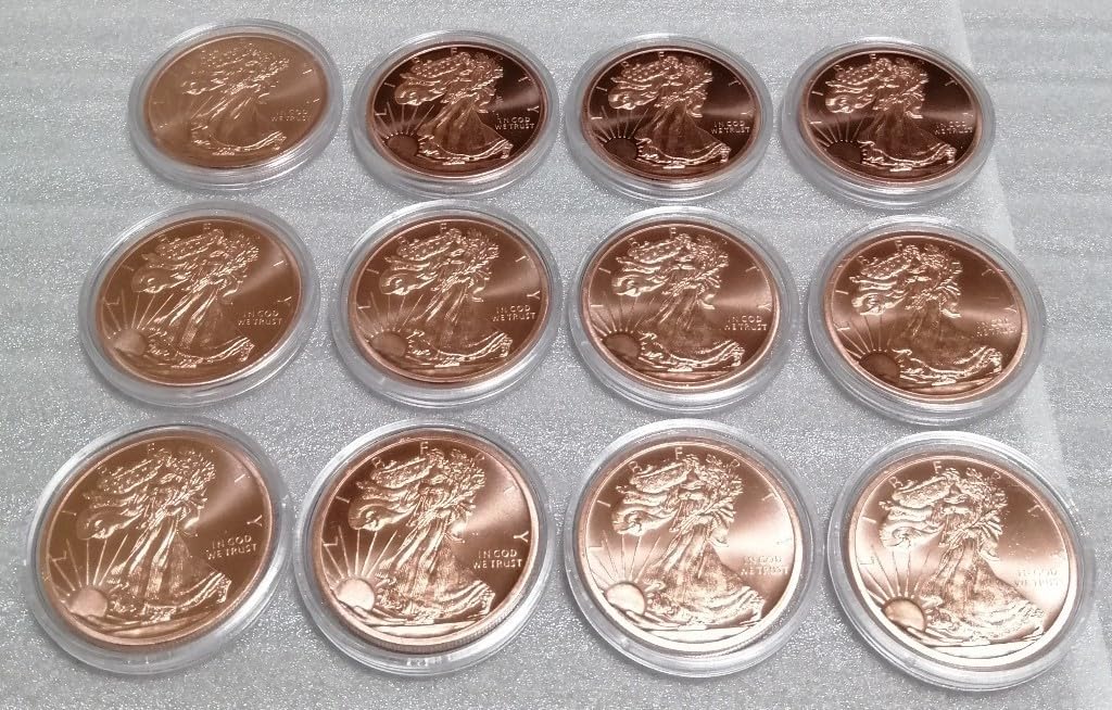 Amazon.co.jp: アメリカウォーキングリバティ銅ラウンド純銅12枚セット