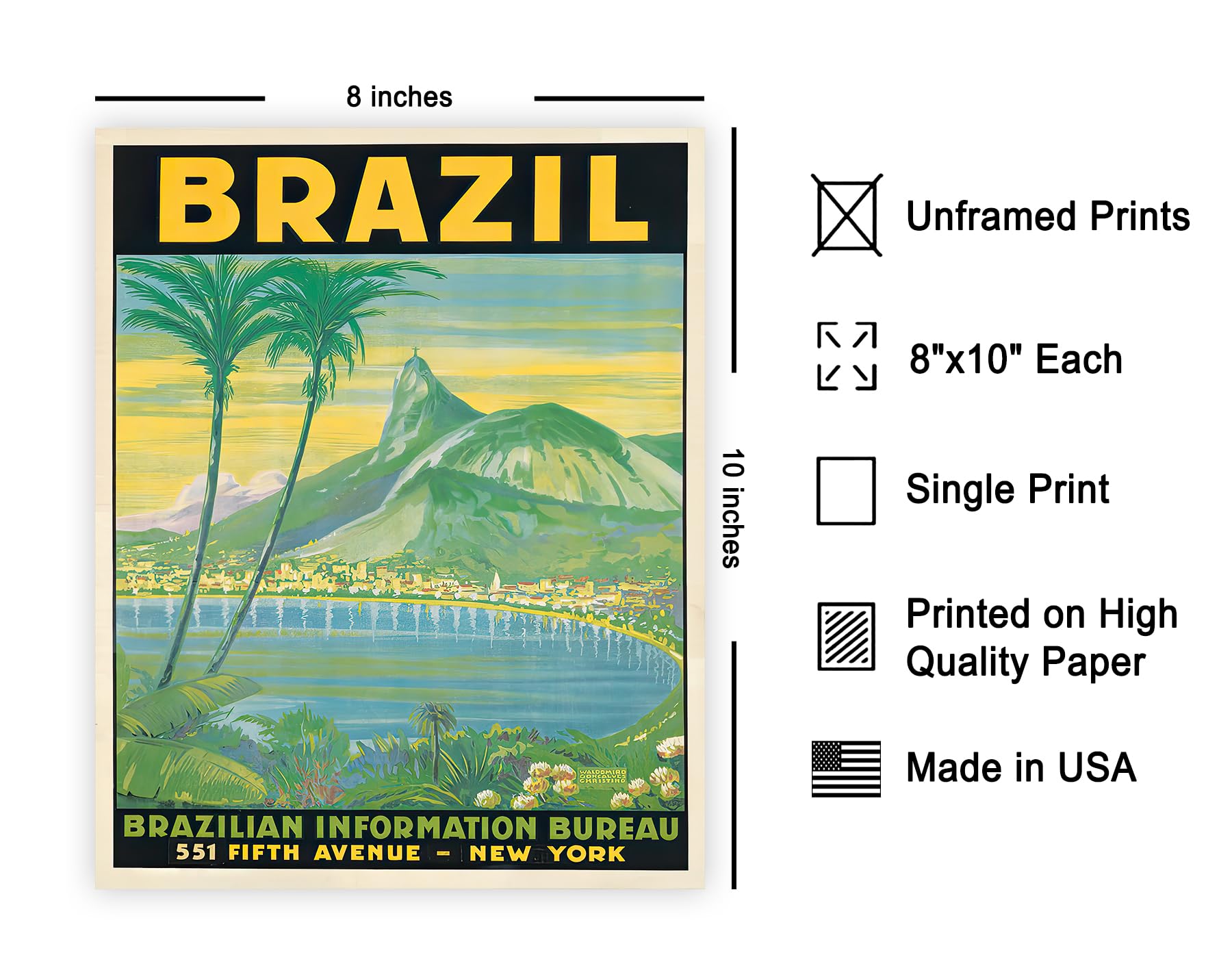 Amazon.com: Poster Master Vintage Travel Poster - Retro Brazil