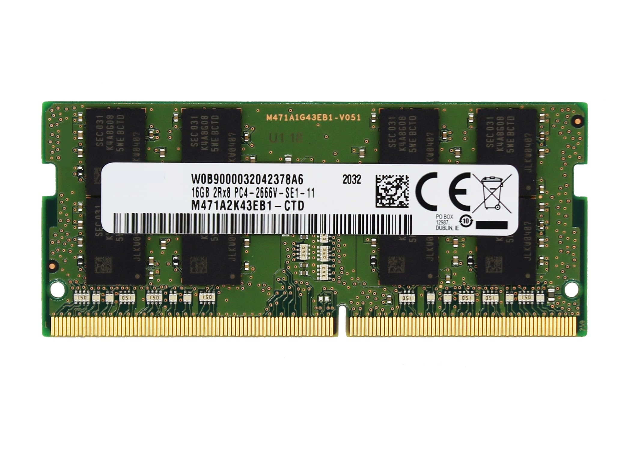 Sam Original 16GB (1x16GB) DDR4 2666MHz PC4-21300 SODIMM 2Rx8 CL19