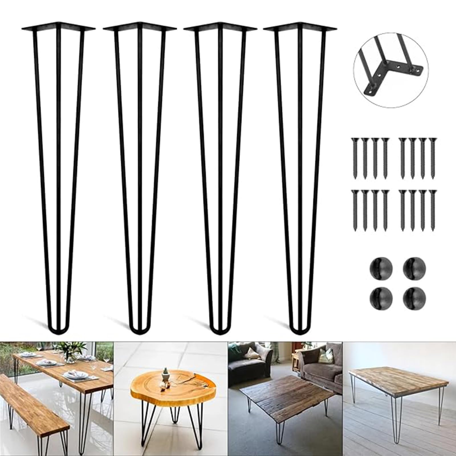 Amazon.co.jp: テーブル 脚 4つ足 アイアン ちゃぶ台の脚 金具