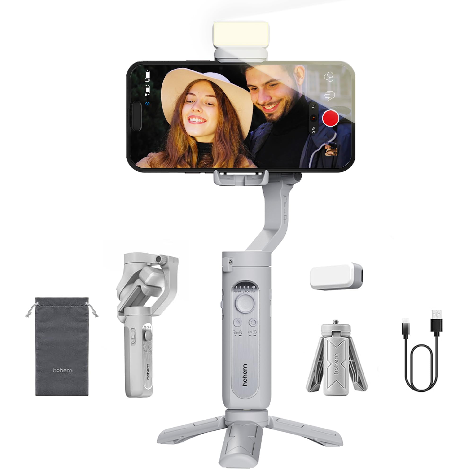 Amazon.co.jp: hohem XE Kit ジンバルスマホ用 3軸 折りたたみ式