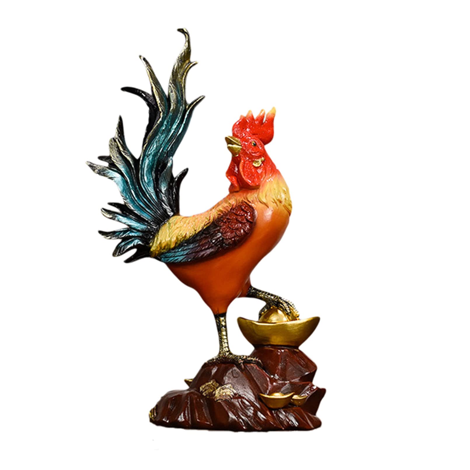 Amazon.co.jp: 干支酉(とり)置物銅製金鶏招き物商業興隆縁起物開運金運