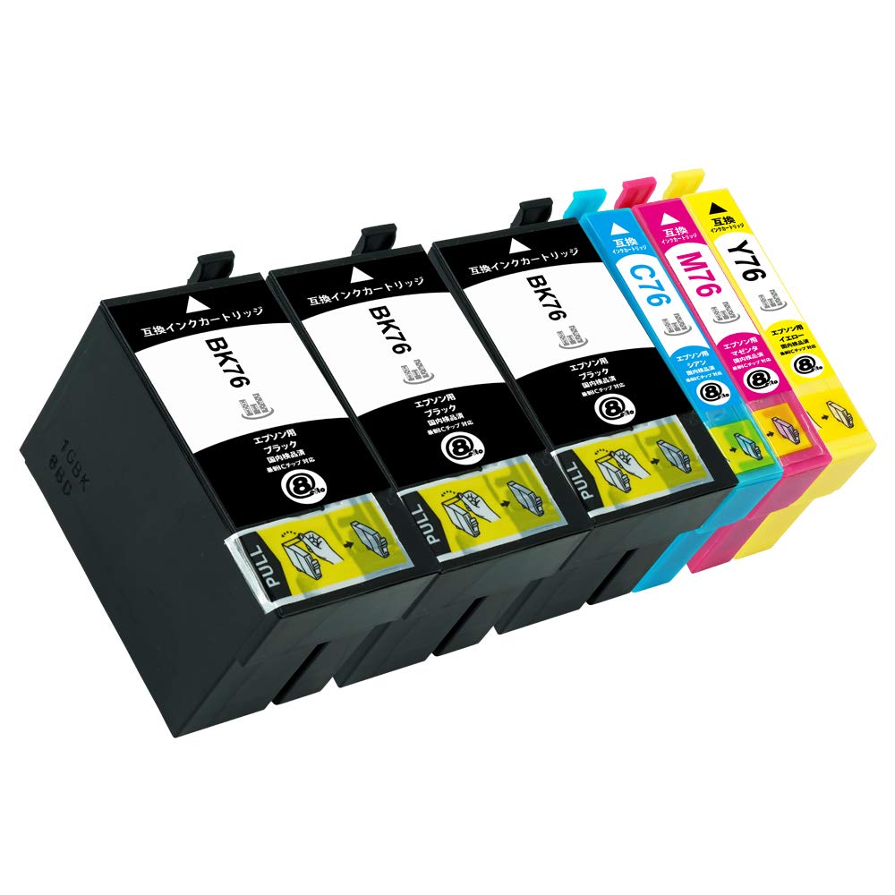 Amazon.co.jp: IC4CL76 (IC76) BK×3/C/M/Y 【全色大容量】 6本セット