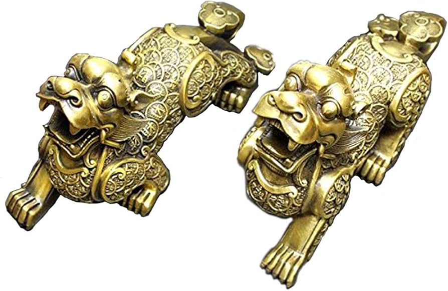 Amazon.co.jp: 銅製「招財ヒキュウ（貔貅）（特大）（雌雄一対