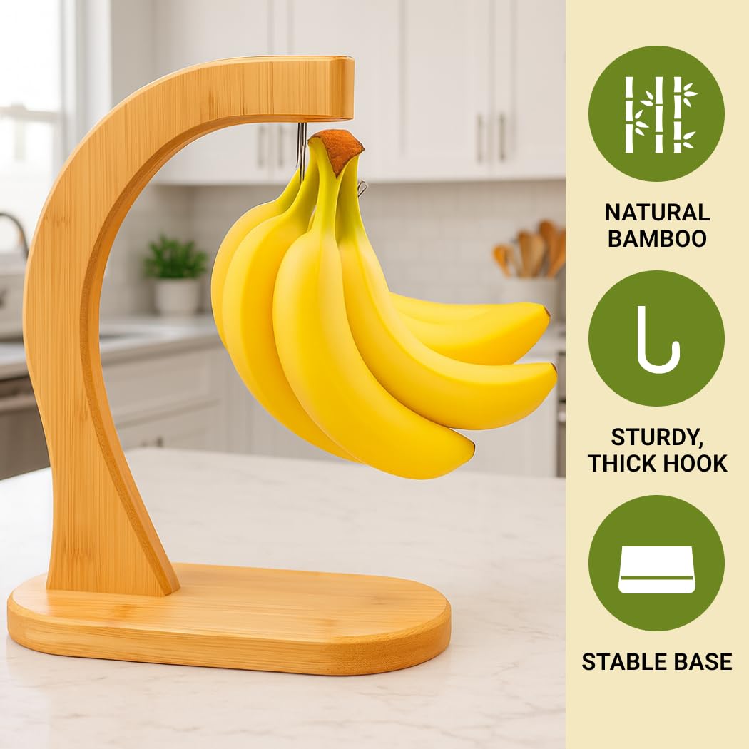 Amazon.com: JapanBargain Bamboo Banana Hanger Stand – Wooden