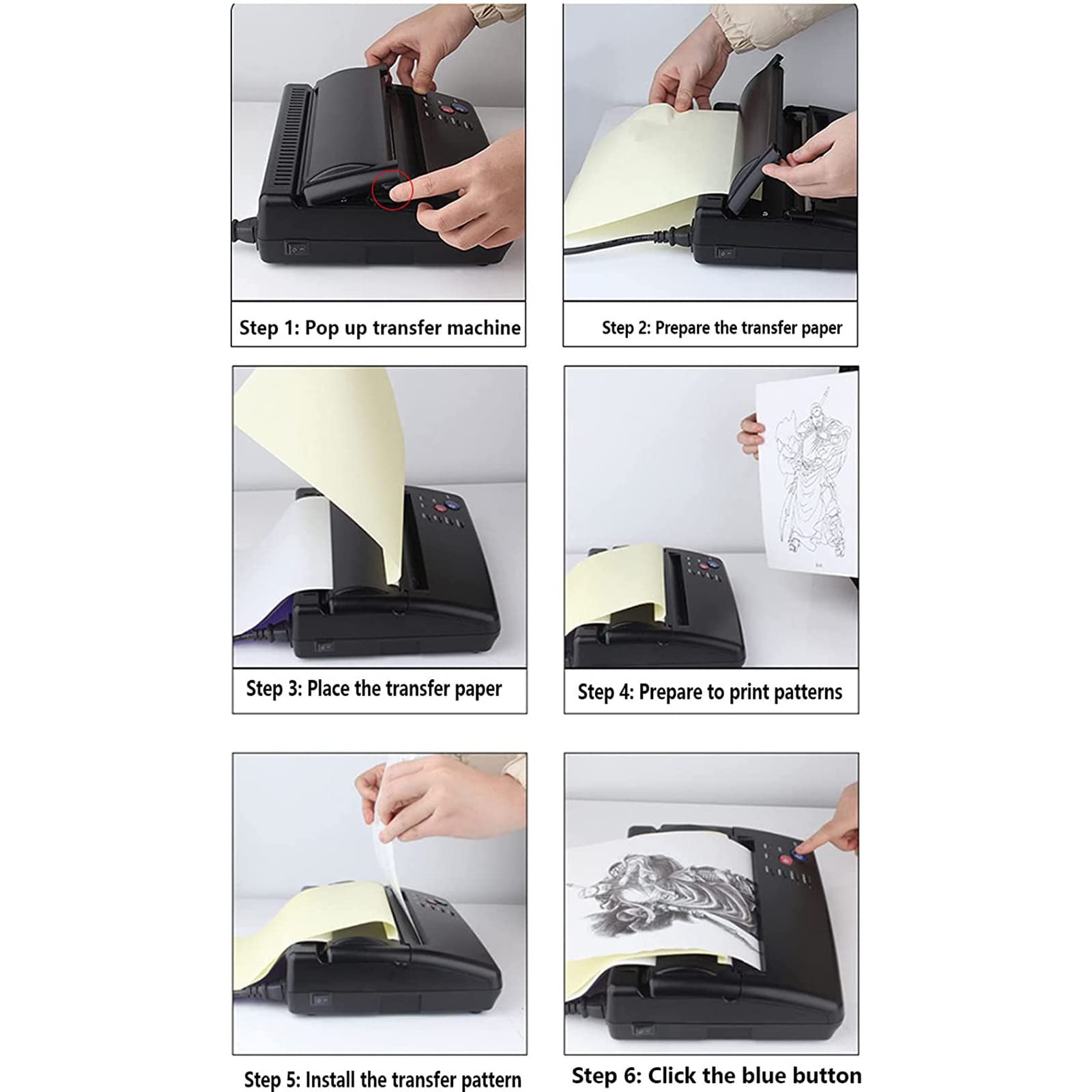 Amazon.co.jp: ミニタトゥー転写コピー機、タトゥーステンシル転写