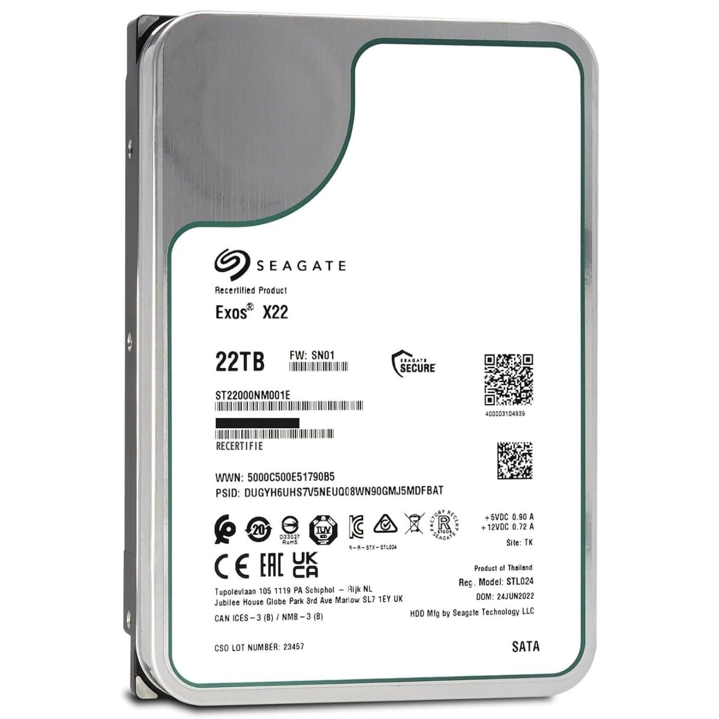 Amazon | 【整備済み品】 Seagate Exos X22 22TB 内蔵ハードディスク