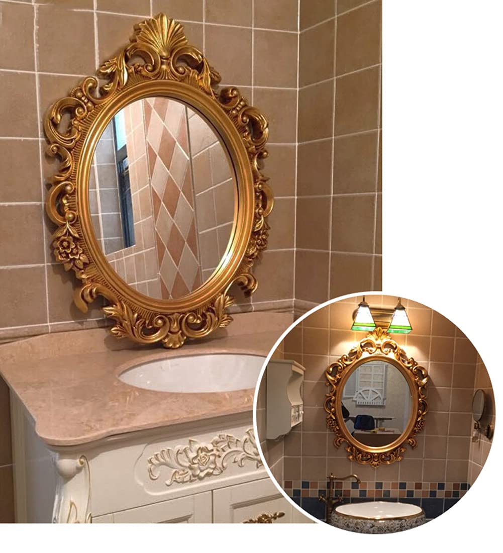 Amazon.co.jp: アンティークウォールミラー、楕円形の装飾ミラー、バス
