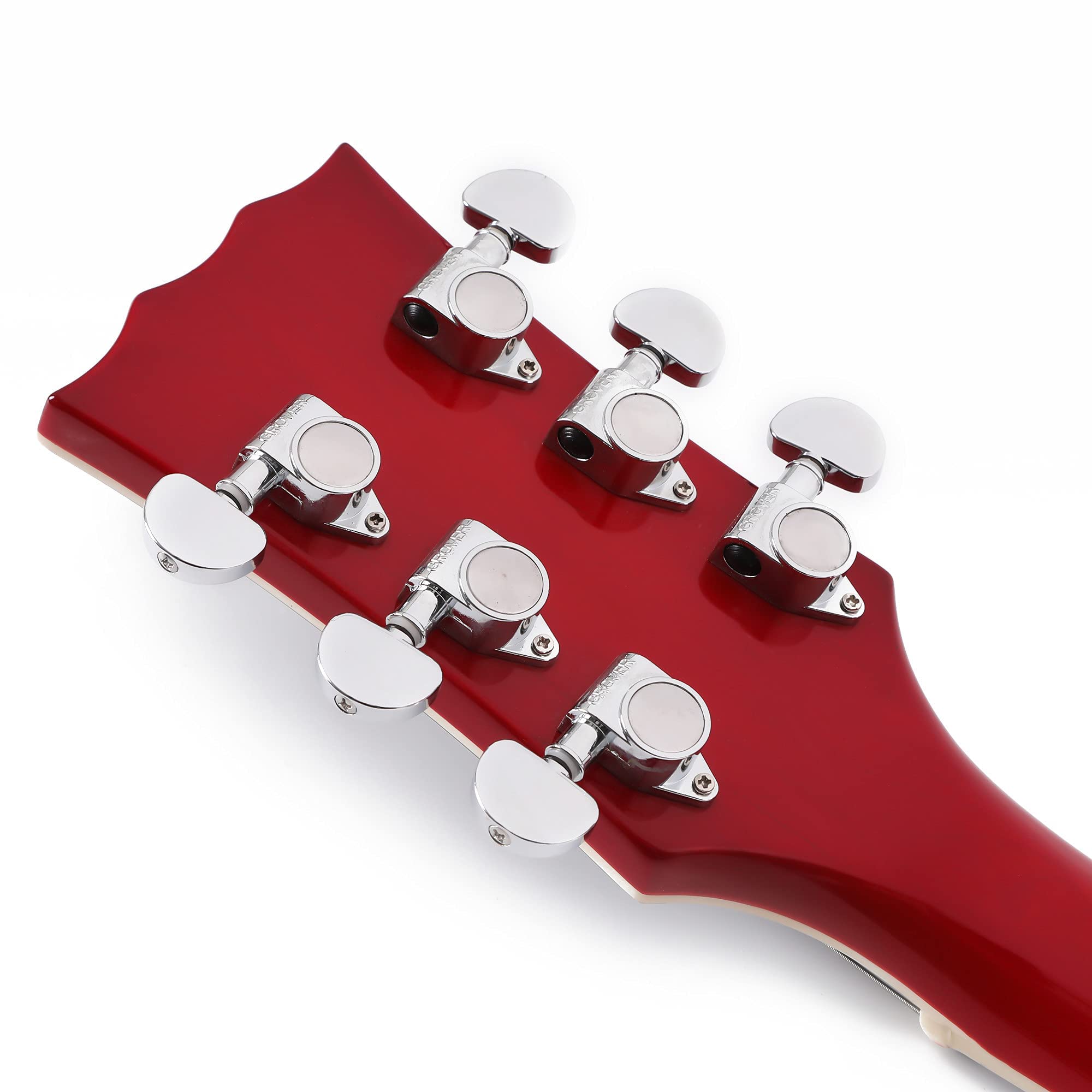 Amazon | MUSOO 335 スタイル 左手 ジャズ エレキ ギター 炎 メープル