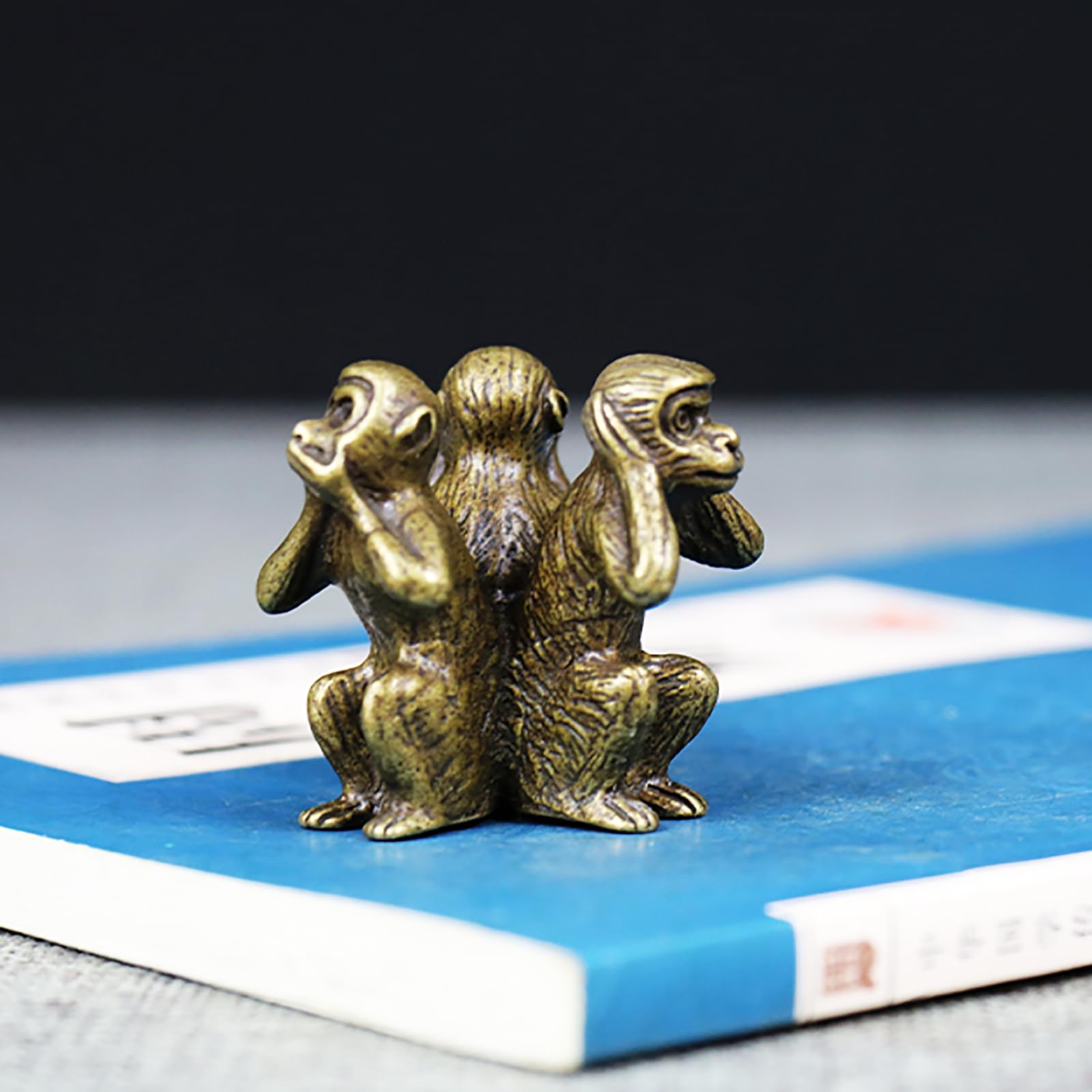 Amazon.co.jp: RemeeHi 猿 置物 真鍮製 三猿（聞かざる・言わざる・見