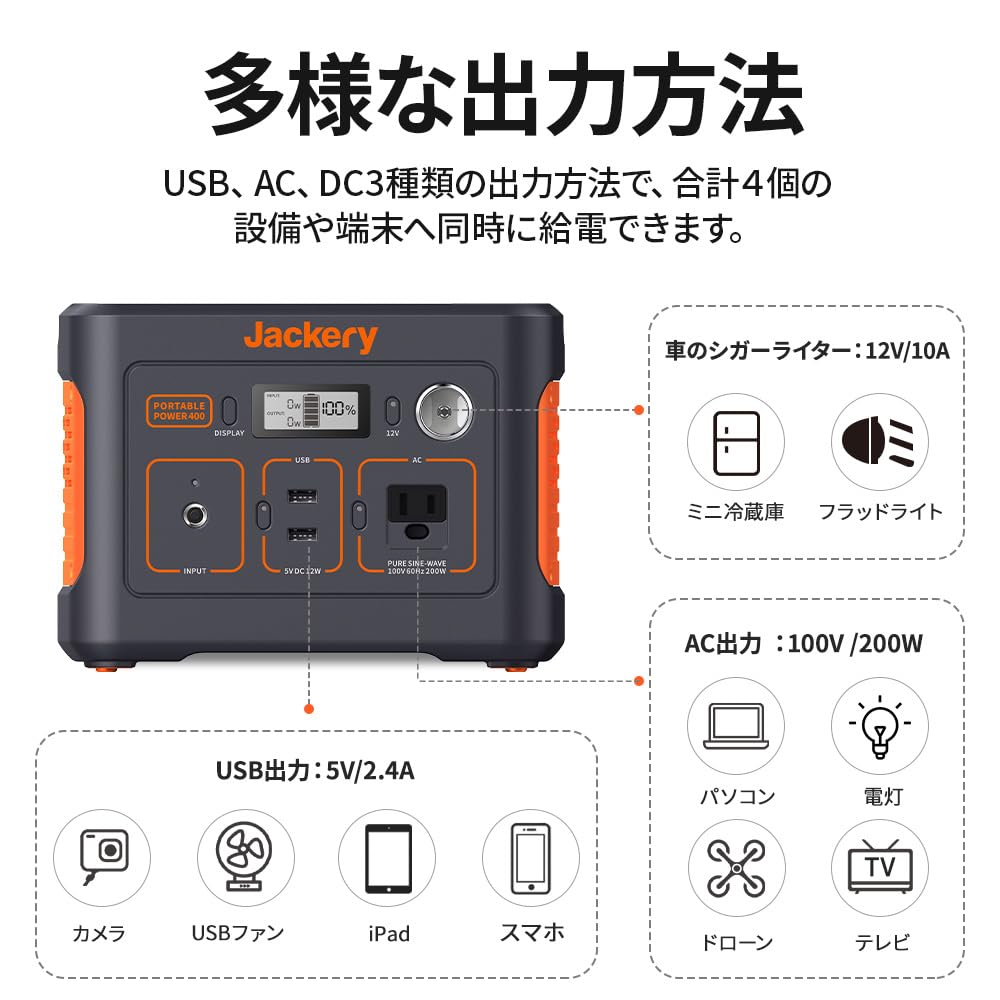 Amazon | Jackery Solar Generator 400 ポータブル電源 ソーラーパネル