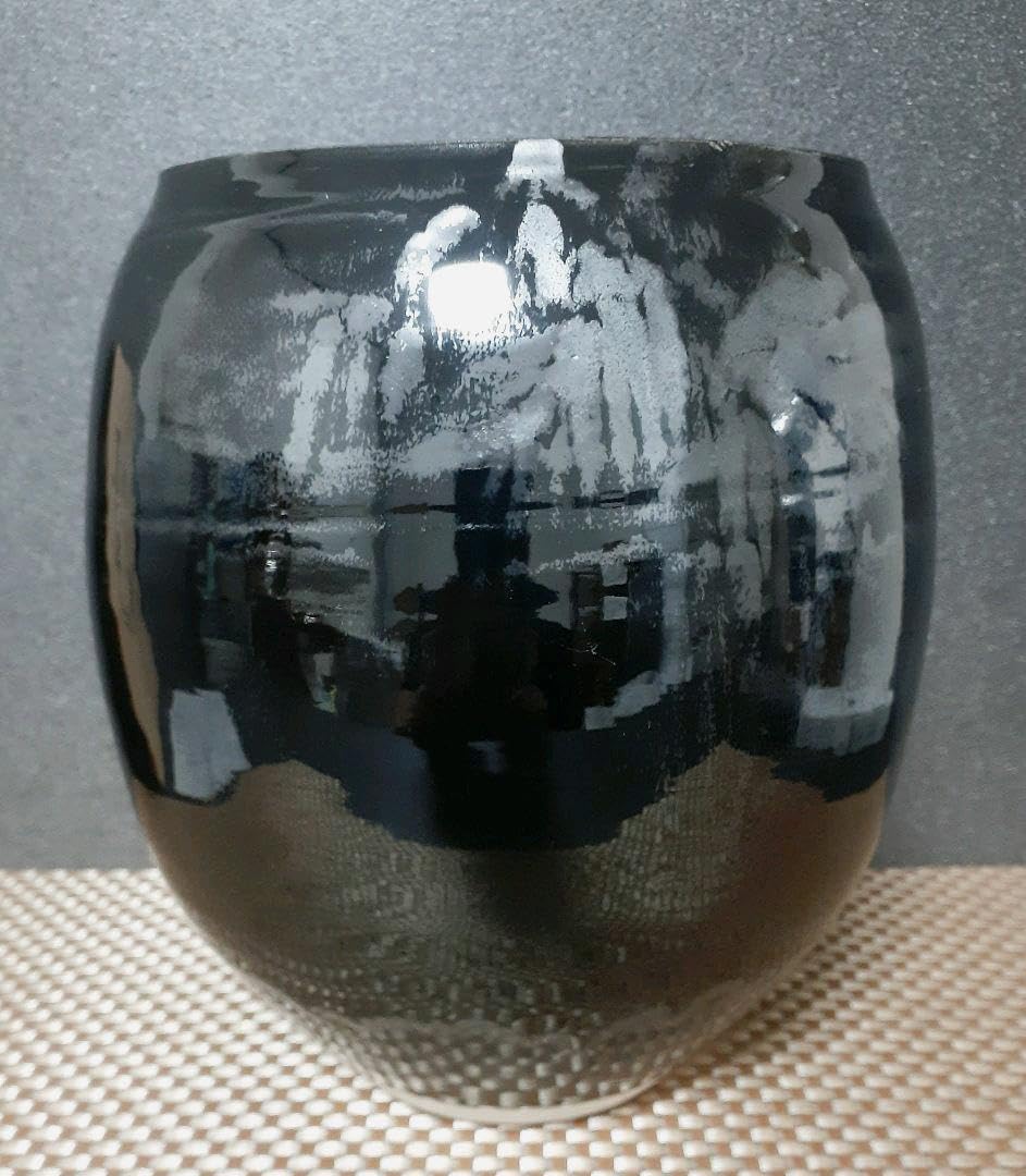 Amazon.co.jp: 日展作家 名工 加藤敬也作 黒釉彩 花瓶 共箱 作歴書