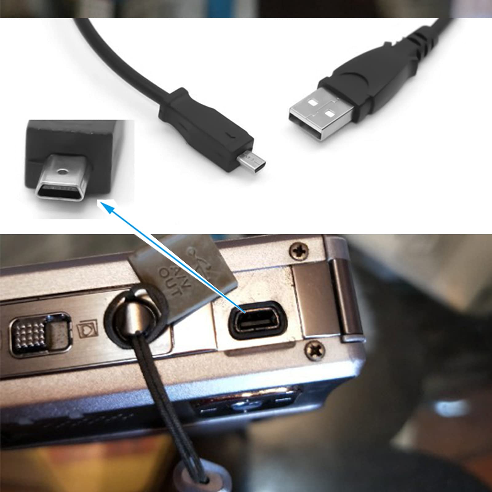 Amazon.co.jp: 交換用USBカメラデータ充電器充電ケーブルコード