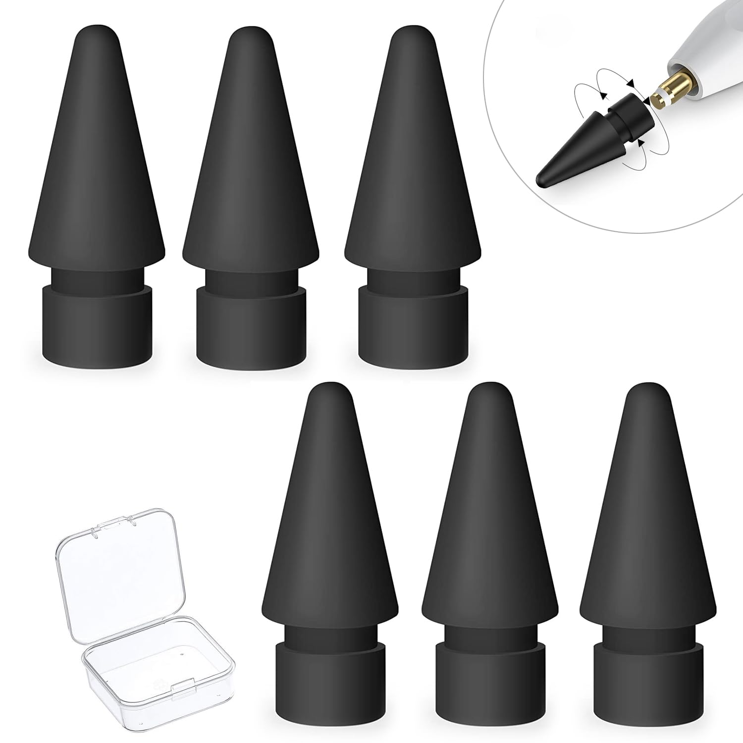 Amazon | 【6個入り】 Apple Pencil第1世代 第2世代 交換用ペン先 「6