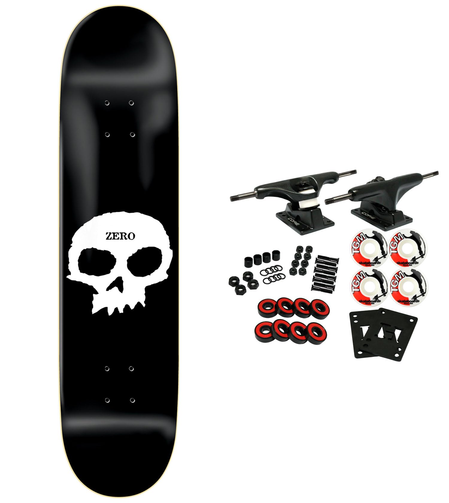 Amazon.com : ZERO Skateboard Complete Single Skull 8.0 : Sports