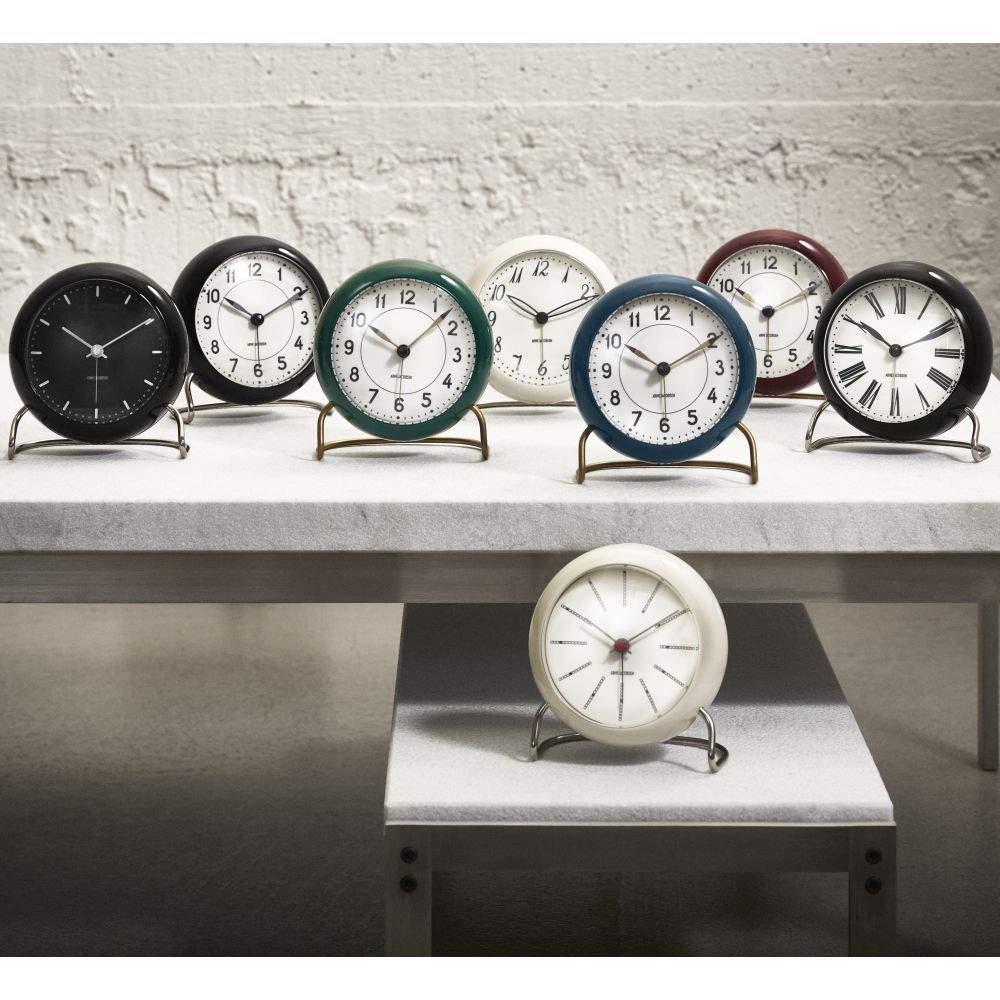 Amazon.com: Arne Jacobsen Clocks Station Table Clock, Bordeaux and