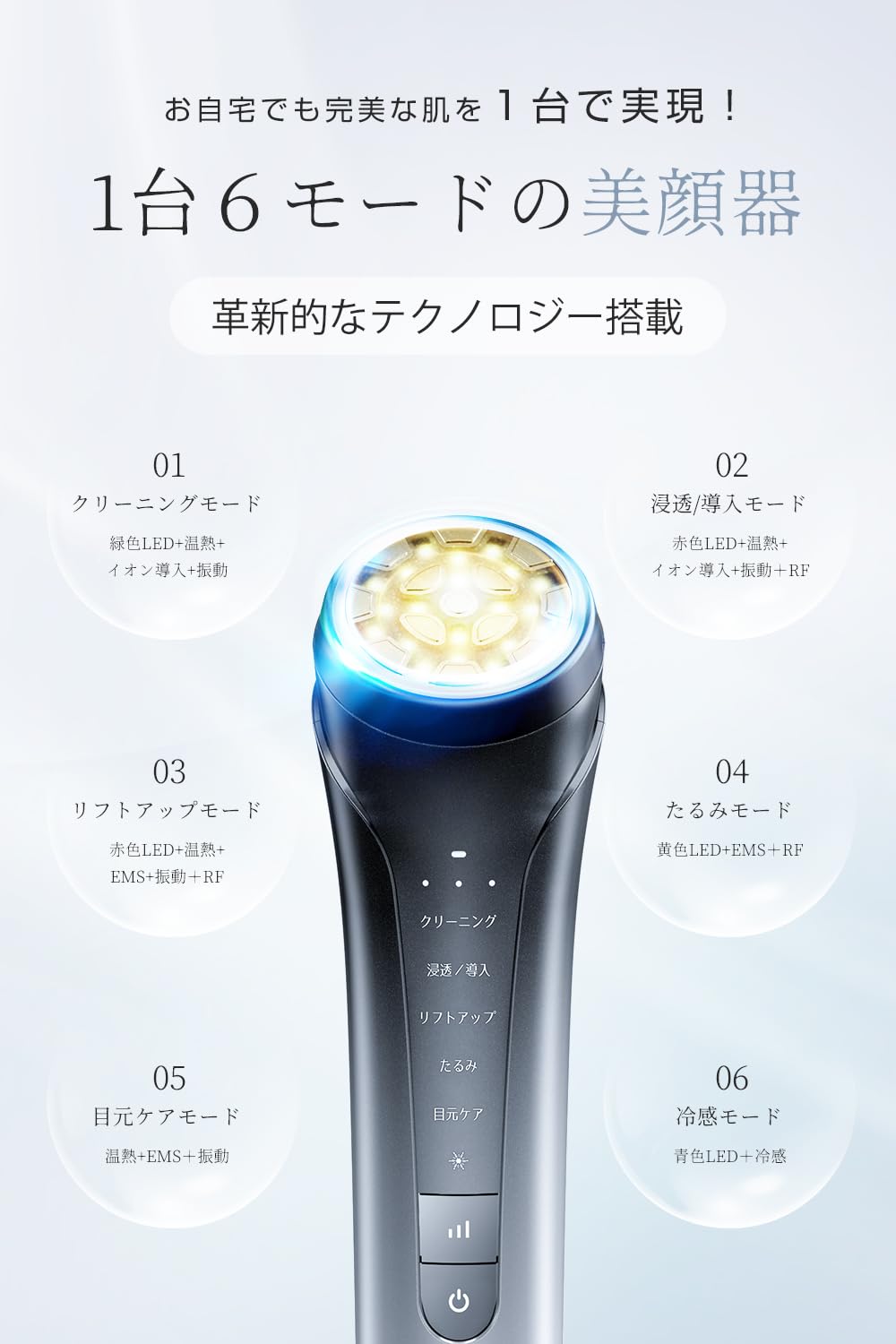 Amazon.co.jp: Ni Zmir 美顔器 美容器 自宅用美顔器 RF 多機能 イオン