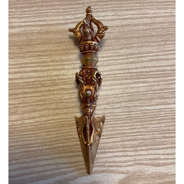 Amazon.co.jp: チベット密教 プルパ 金メッキ 龍 金剛杵 約12センチ