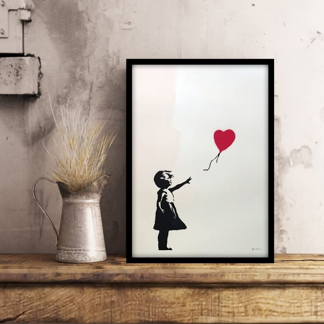 Amazon.co.jp: バンクシー 風船と少女 A4サイズ フレーム付き ポスター