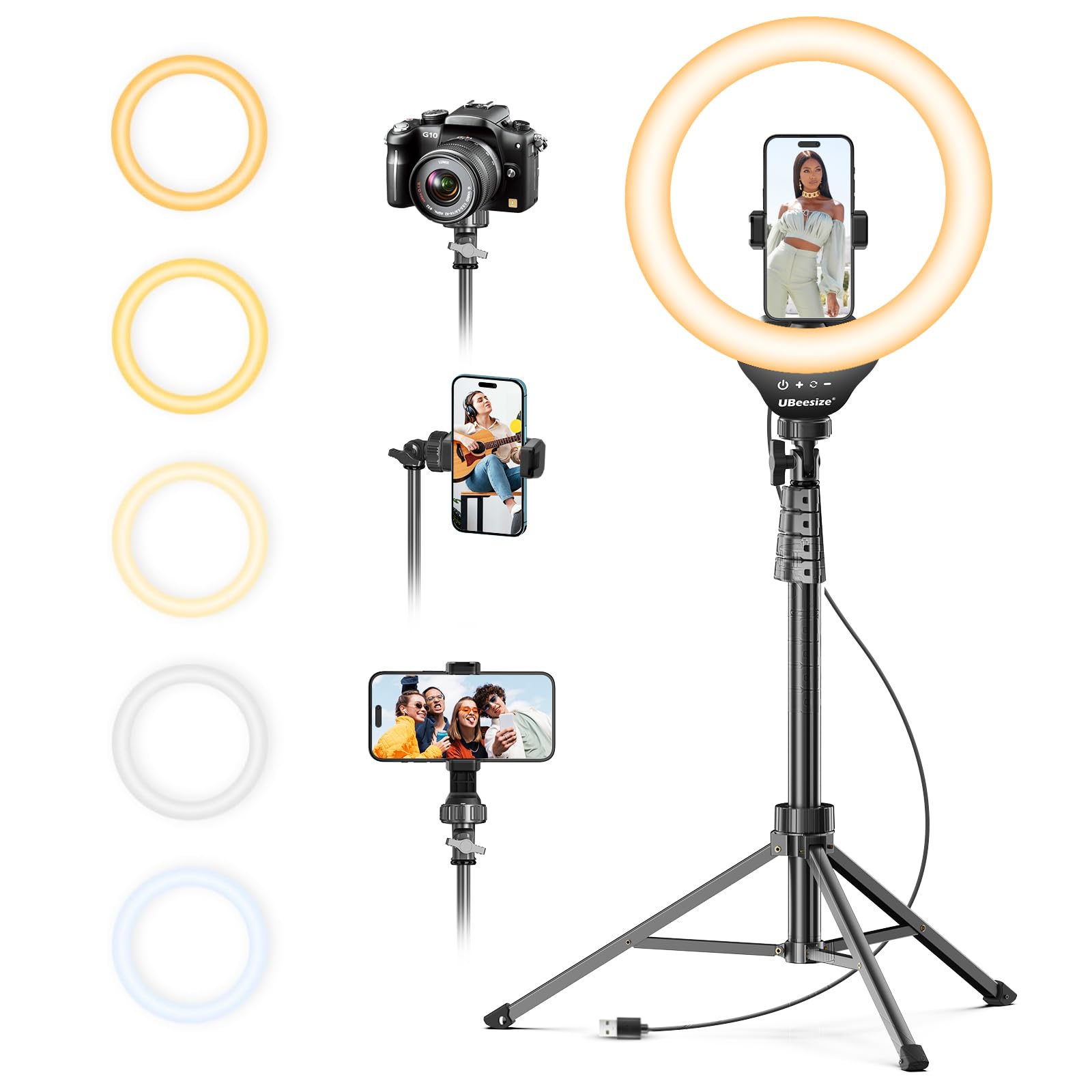 Amazon.com: UBeesize 12'' Selfie Ring Light with 62'' Tripod Stand